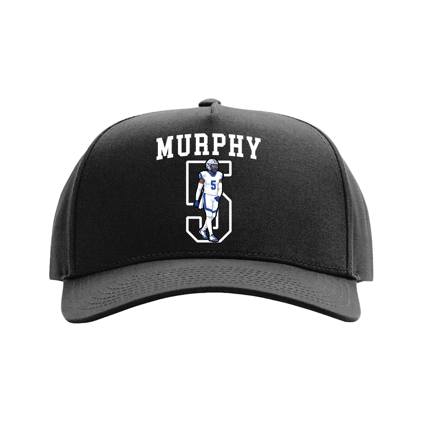 Full Fabric Five-Panel Champ Cap — Shirsey in Black