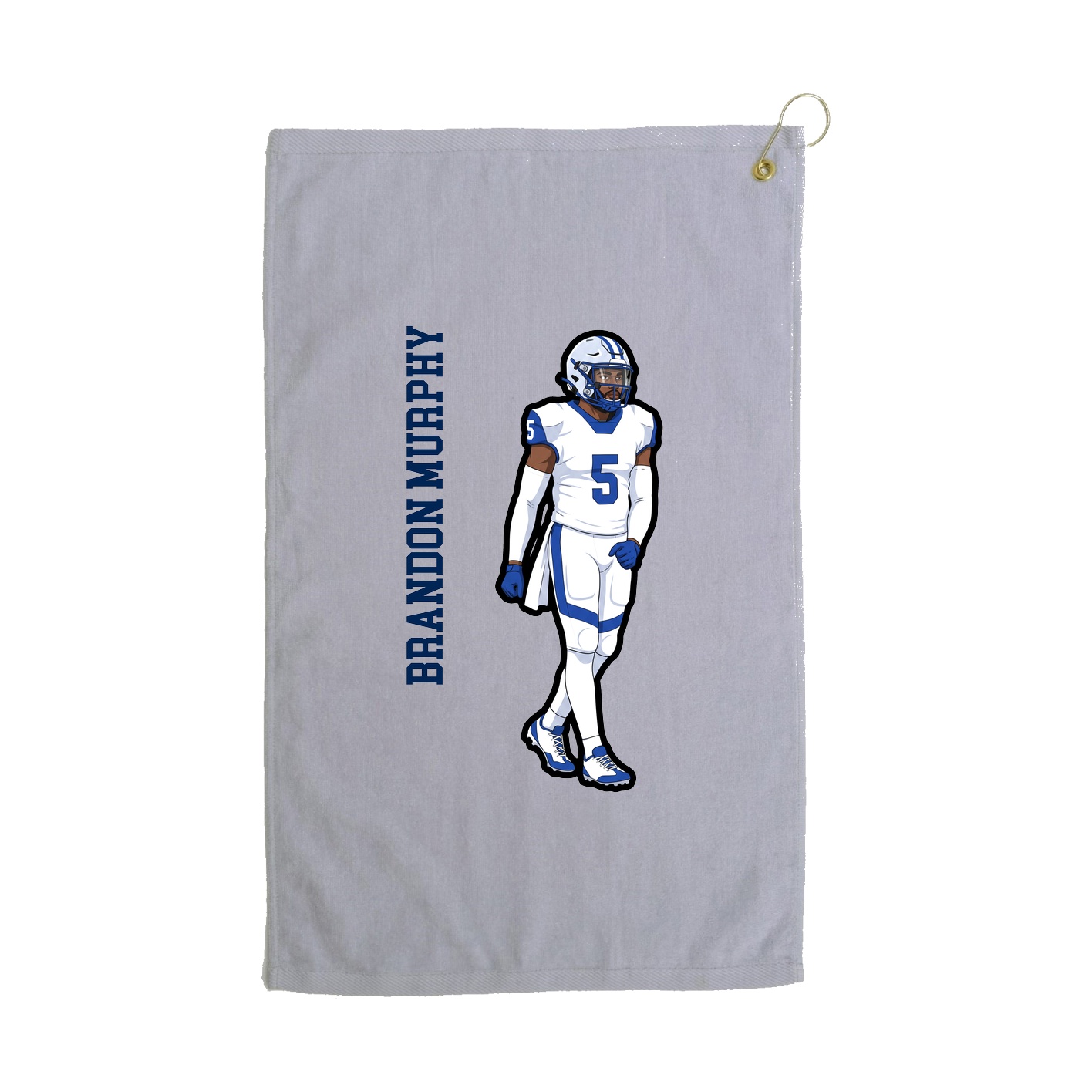 Golf Towel — Name Vertical in Grey