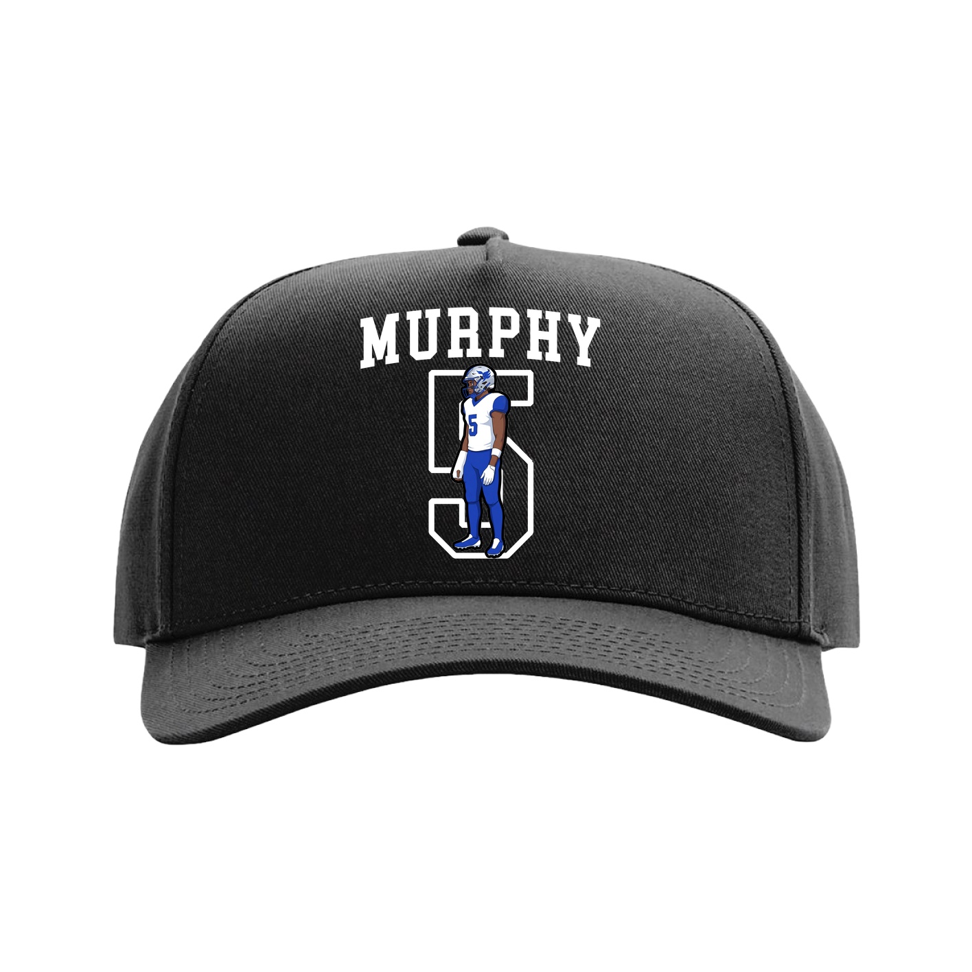 Full Fabric Five-Panel Champ Cap — Shirsey in Black