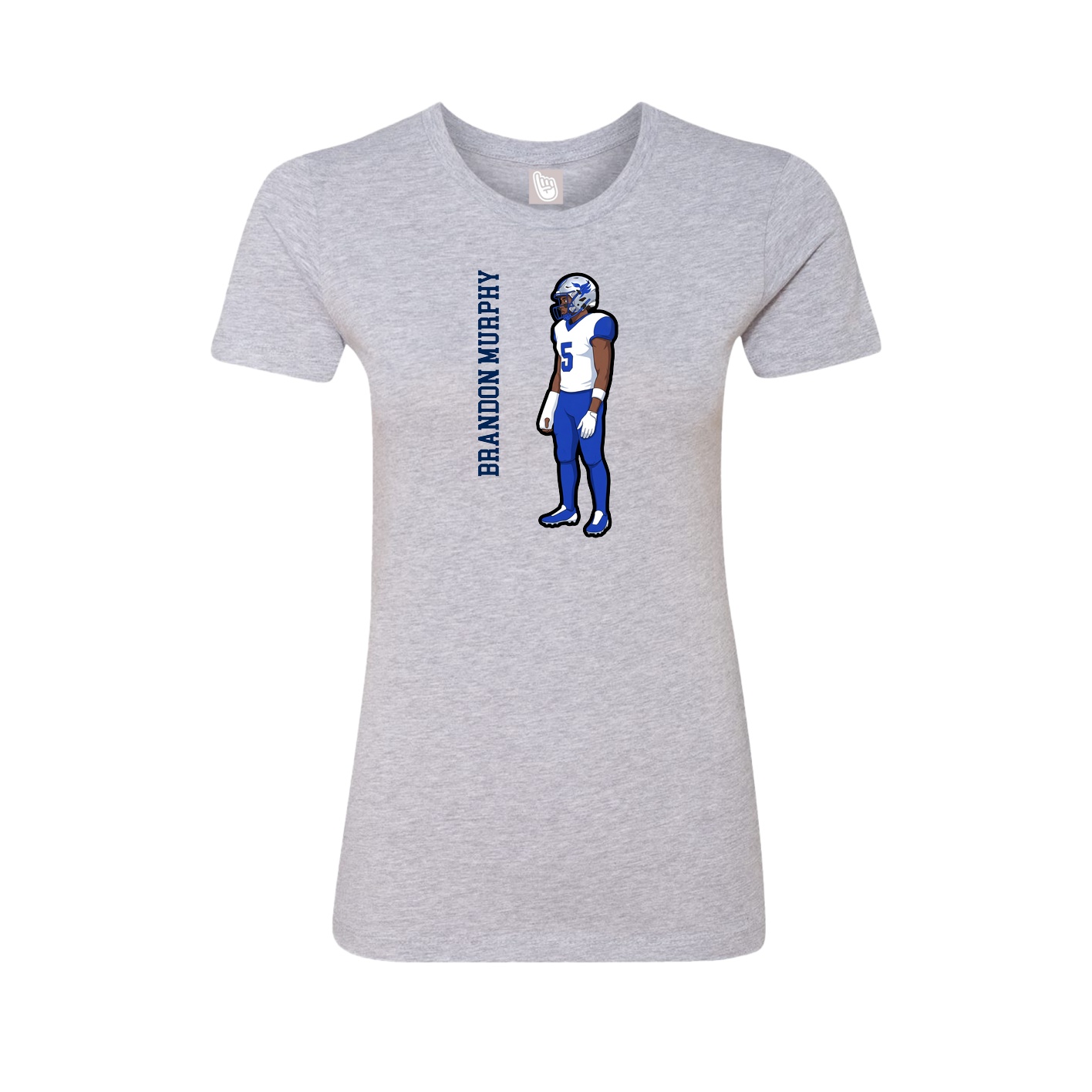 Womens Tee — Name Vertical in Grey