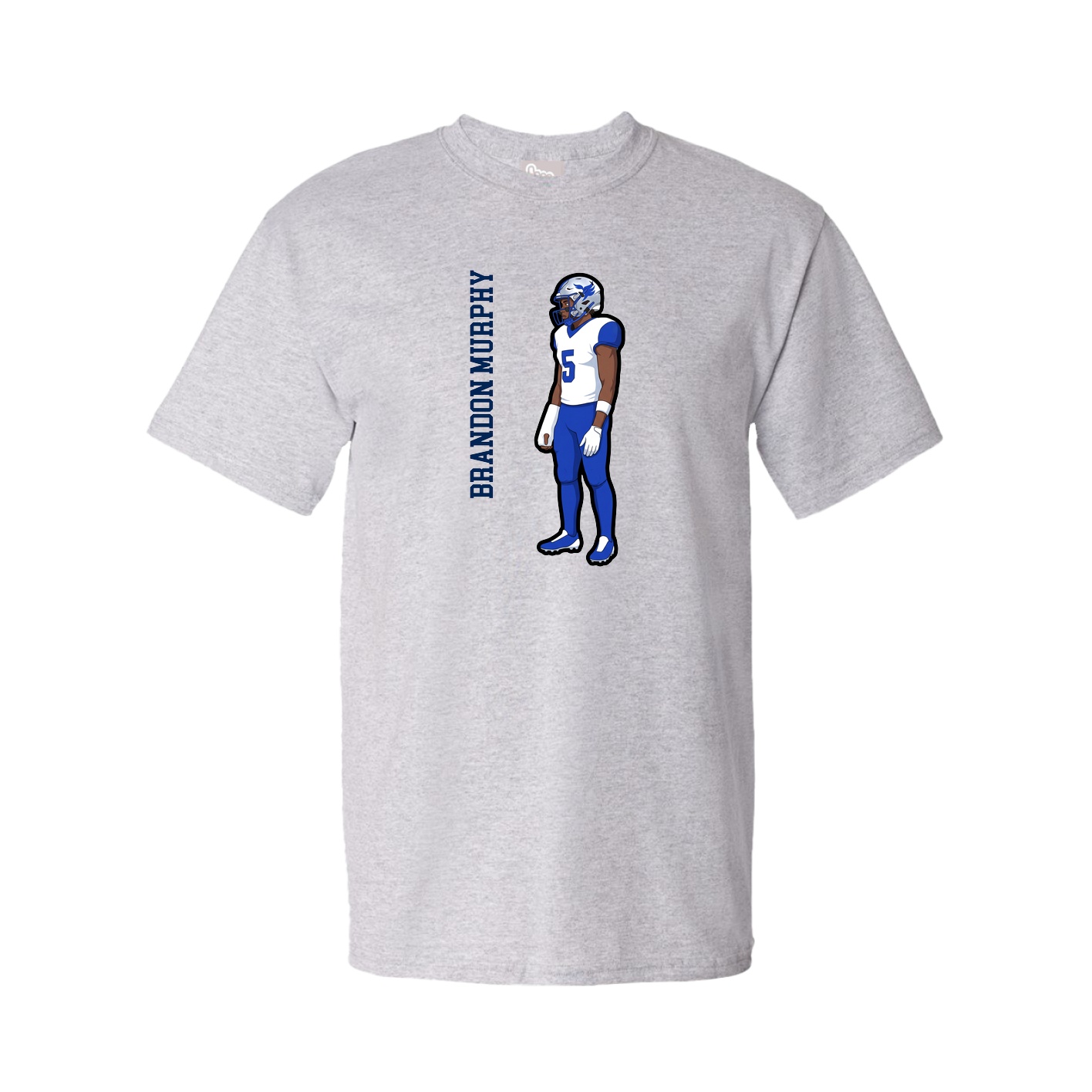Youth Tee — Name Vertical in Grey