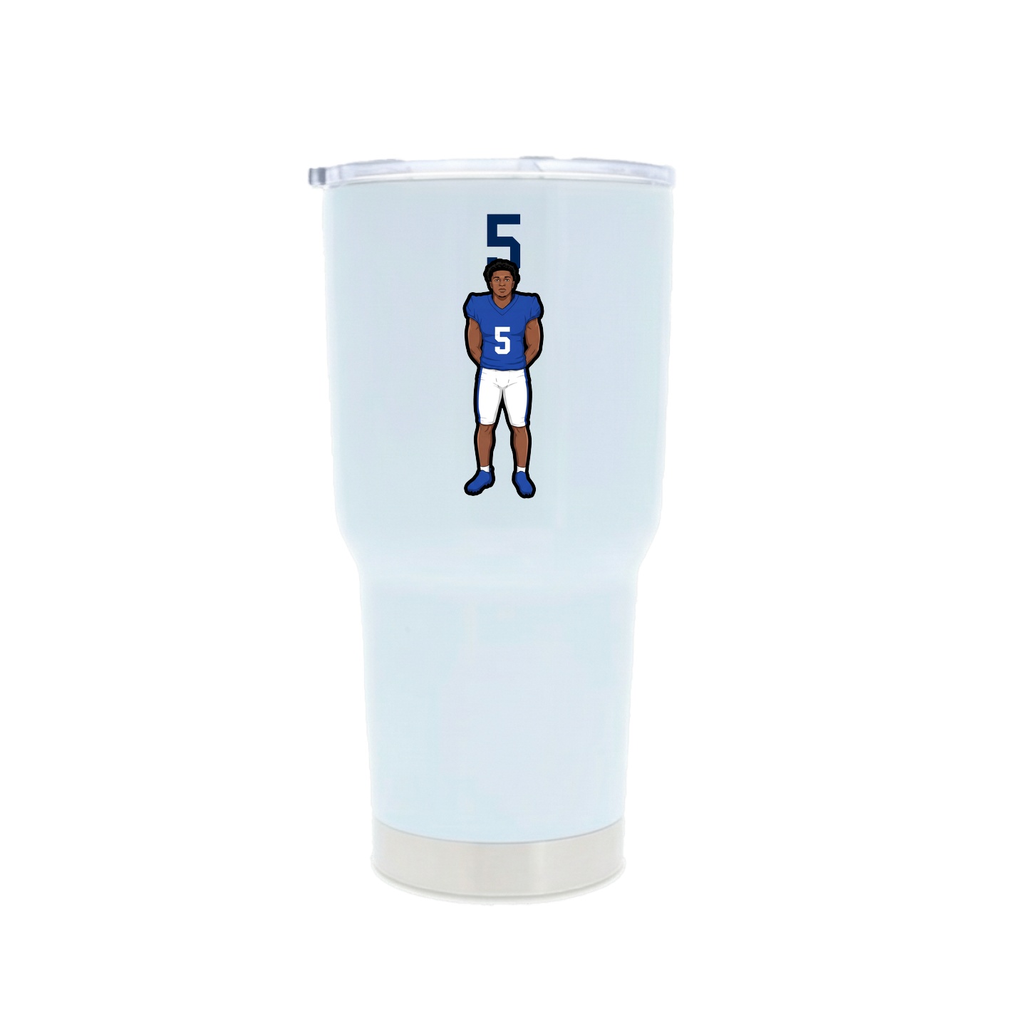 30oz Stainless Steel Tumbler — Number Top in White