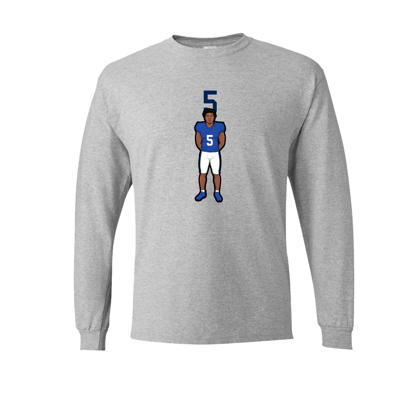 Long Sleeve Tee — Number Top in Grey