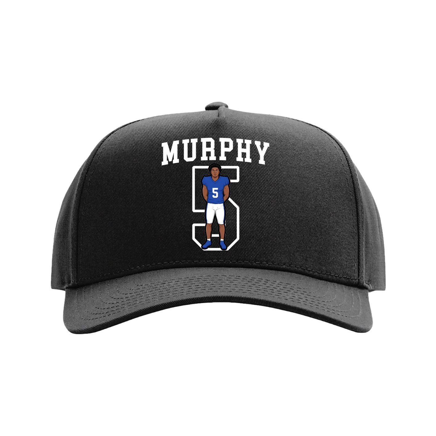 Full Fabric Five-Panel Champ Cap — Shirsey in Black