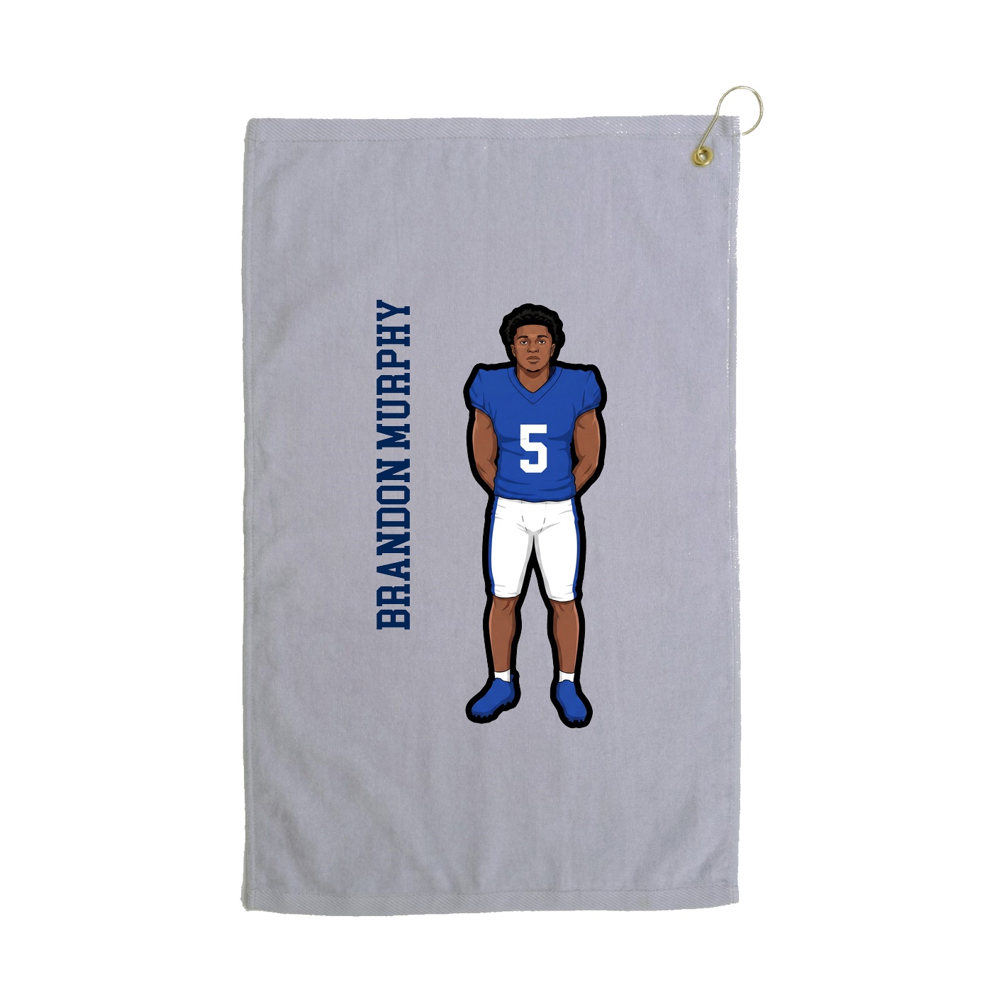 Golf Towel — Name Vertical in Grey