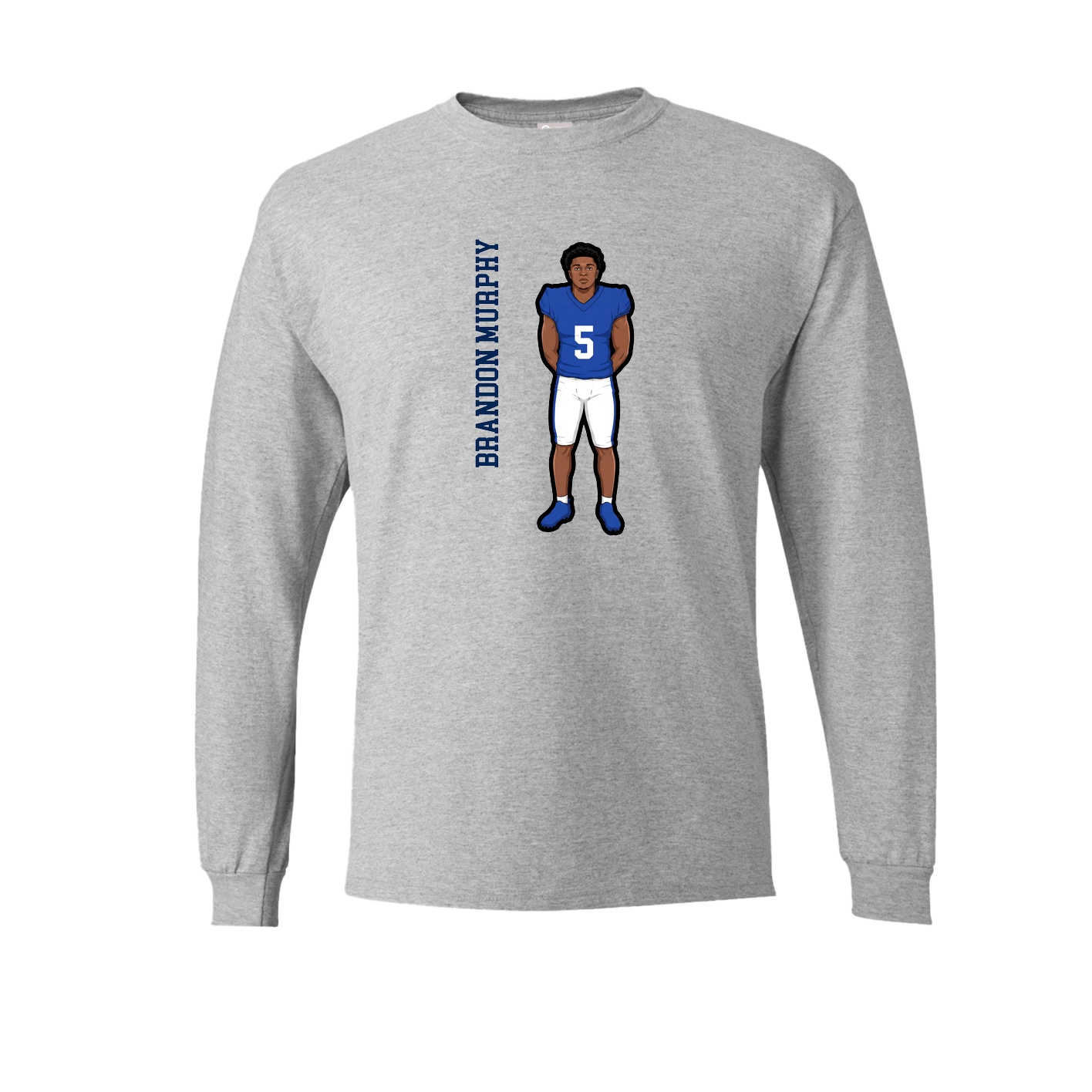 Long Sleeve Tee — Name Vertical in Grey