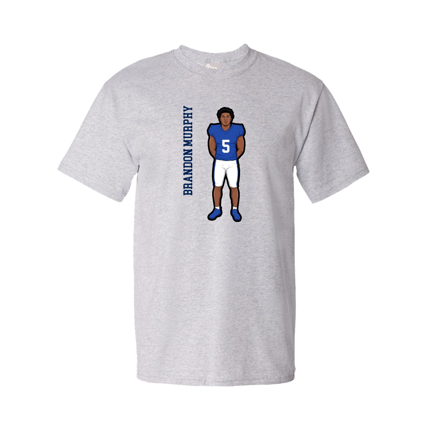 Youth Tee — Name Vertical in Grey