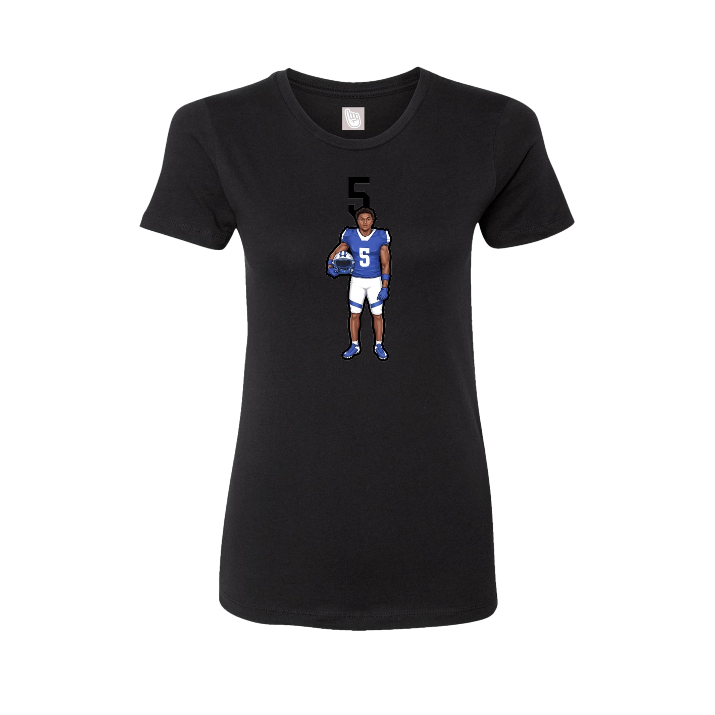 Fitted Women's Tee — Number Top in Black
