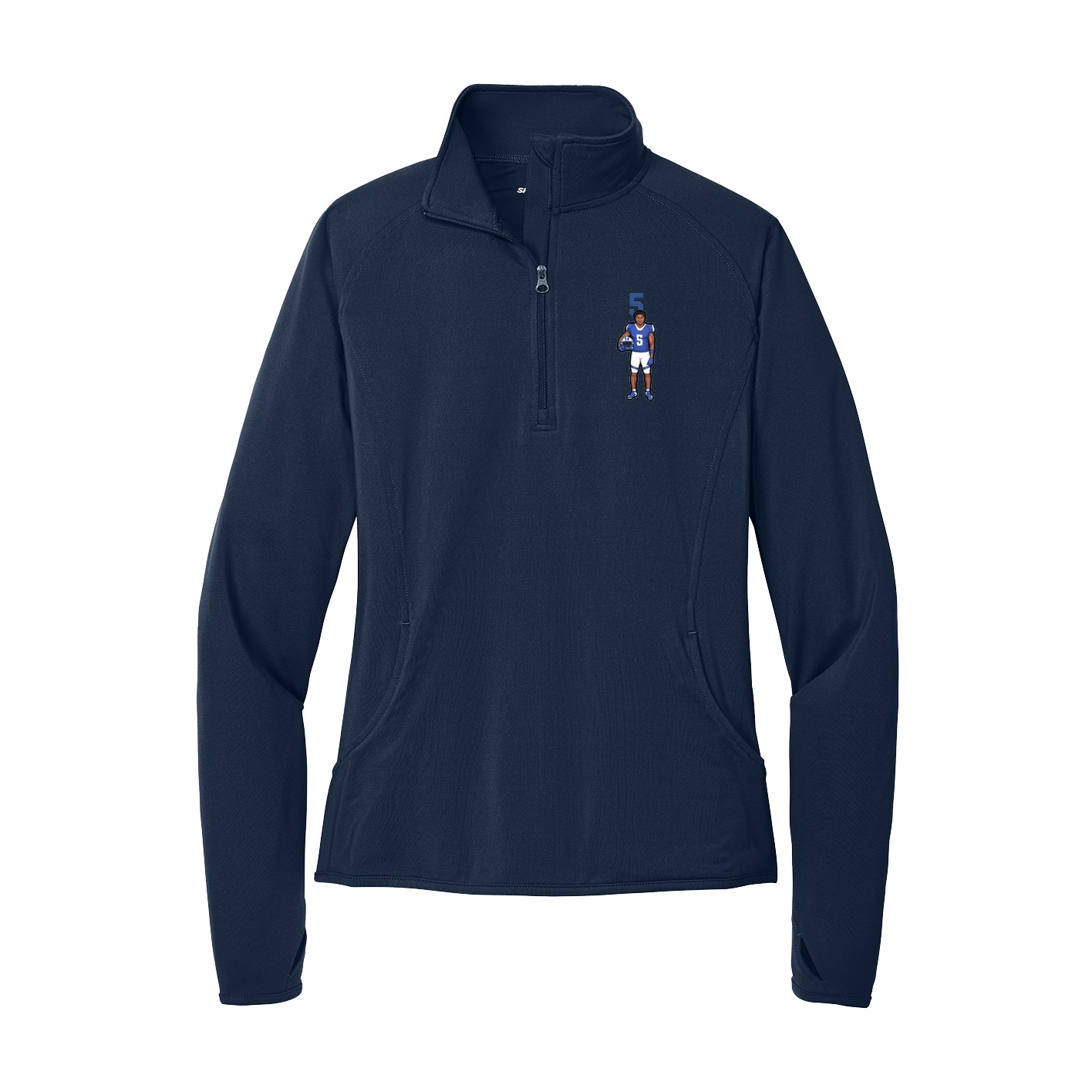 Women's Q-Zip Pullover — Number Top in Navy