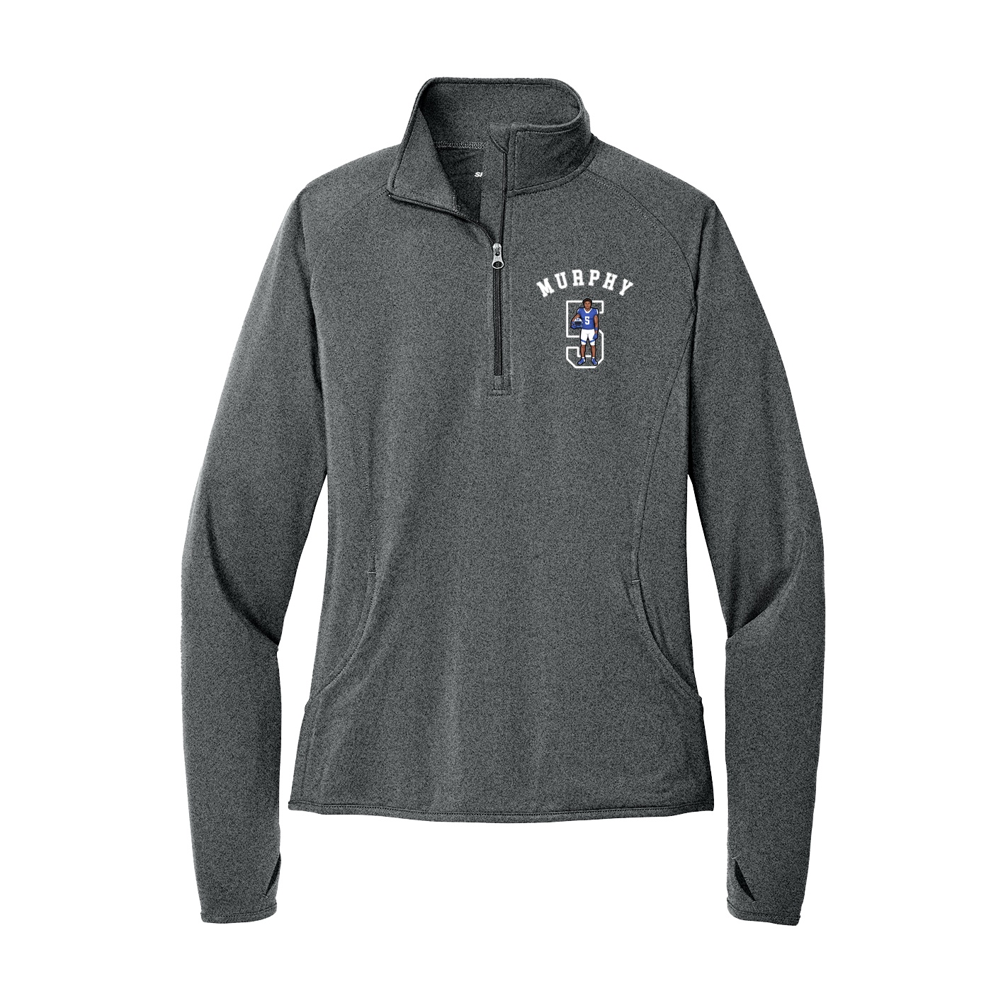Women's Q-Zip Pullover — Shirsey Arch in Grey