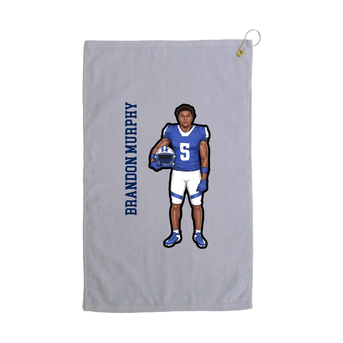 Golf Towel — Name Vertical in Grey
