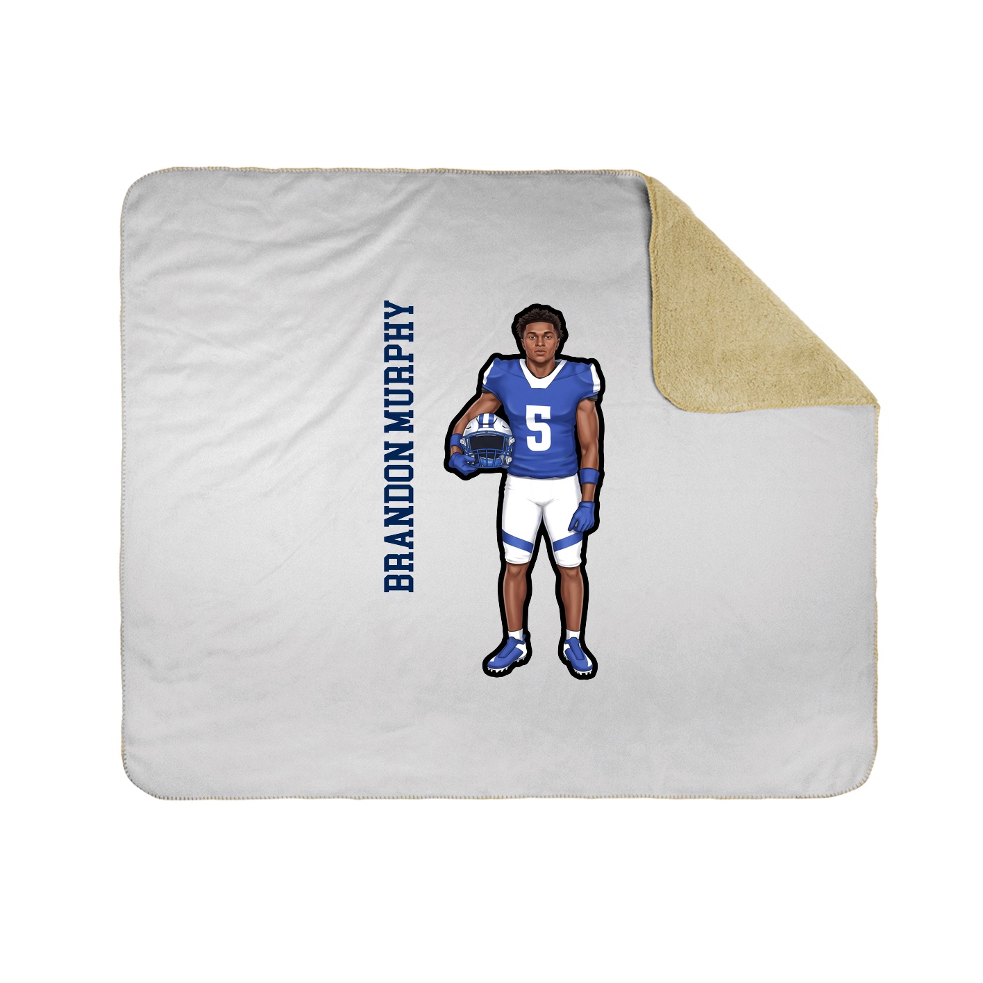 Throw Blanket — Name Vertical in White
