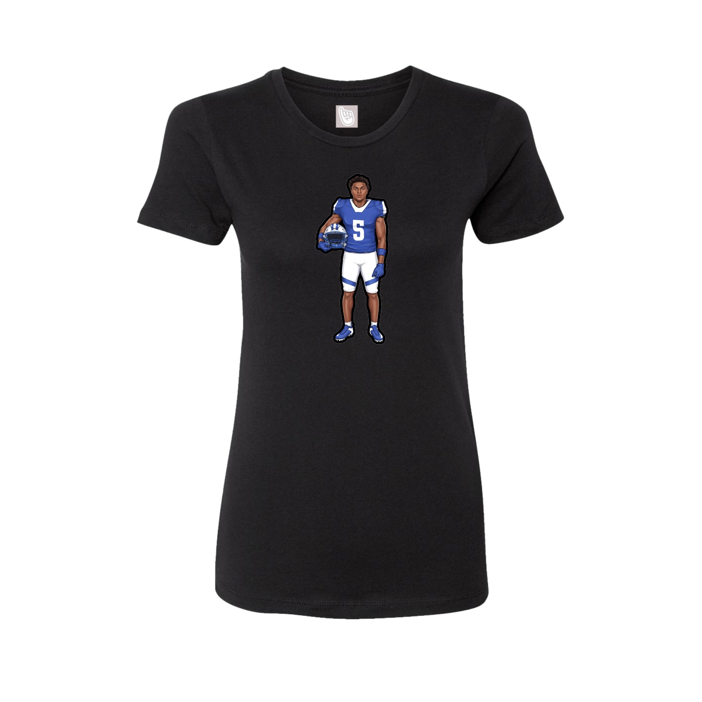 Fitted Women's Tee — Name Vertical in Black
