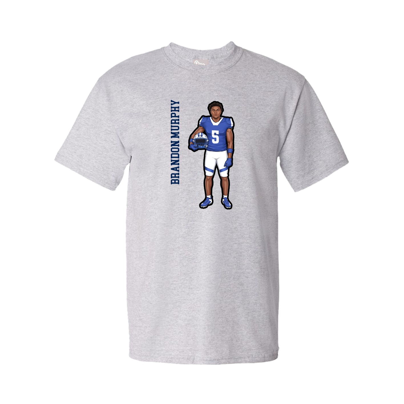 Youth Tee — Name Vertical in Grey