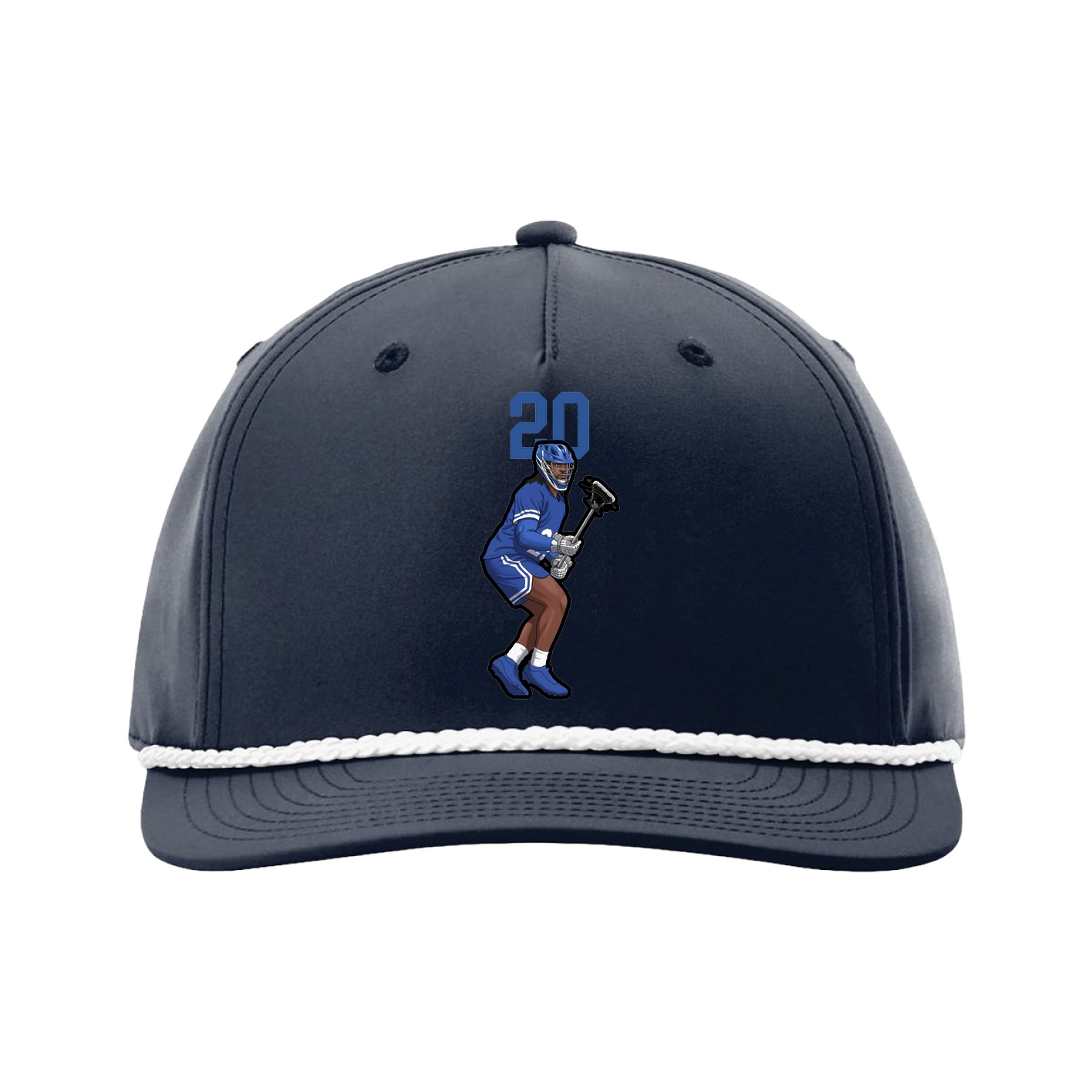 Five-Panel Classic Rope Cap — Number Top in Navy