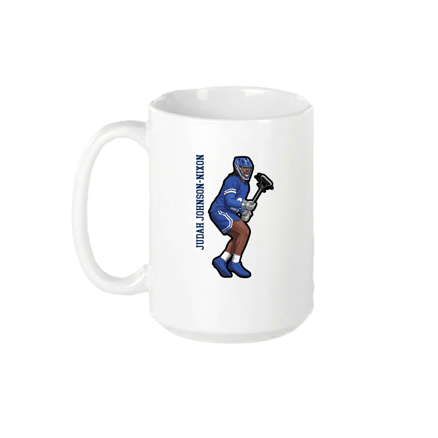 15oz Coffee Mug — Name Vertical in White