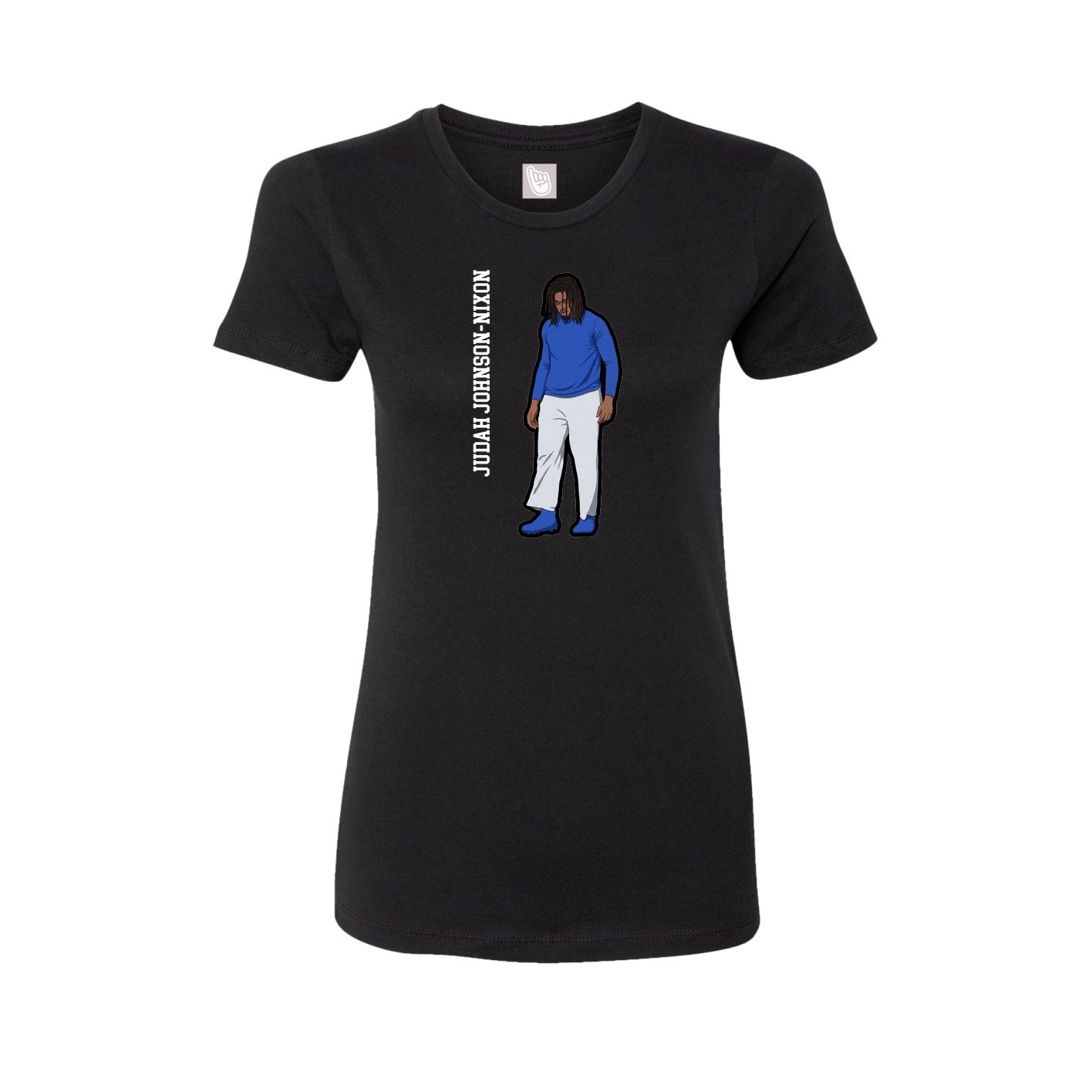 Womens Tee — Name Vertical in Black