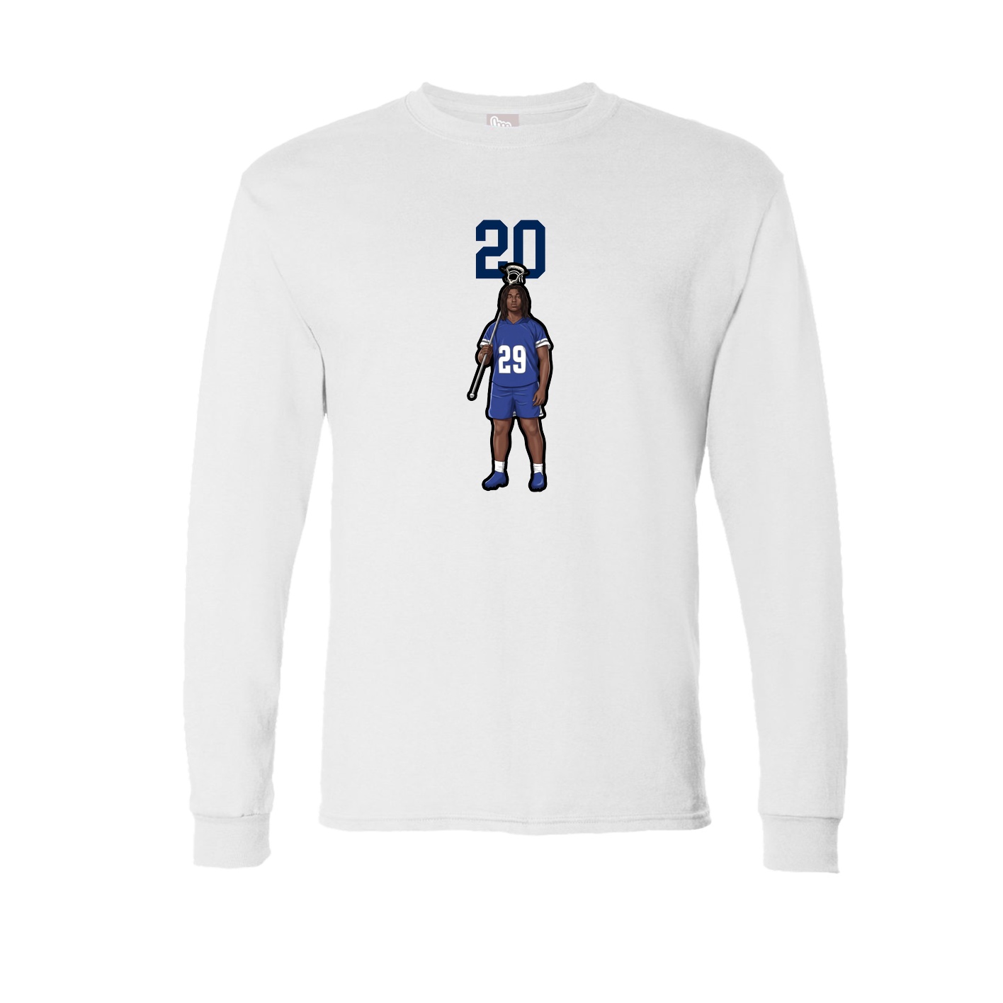 Long Sleeve Tee — Number Top in White