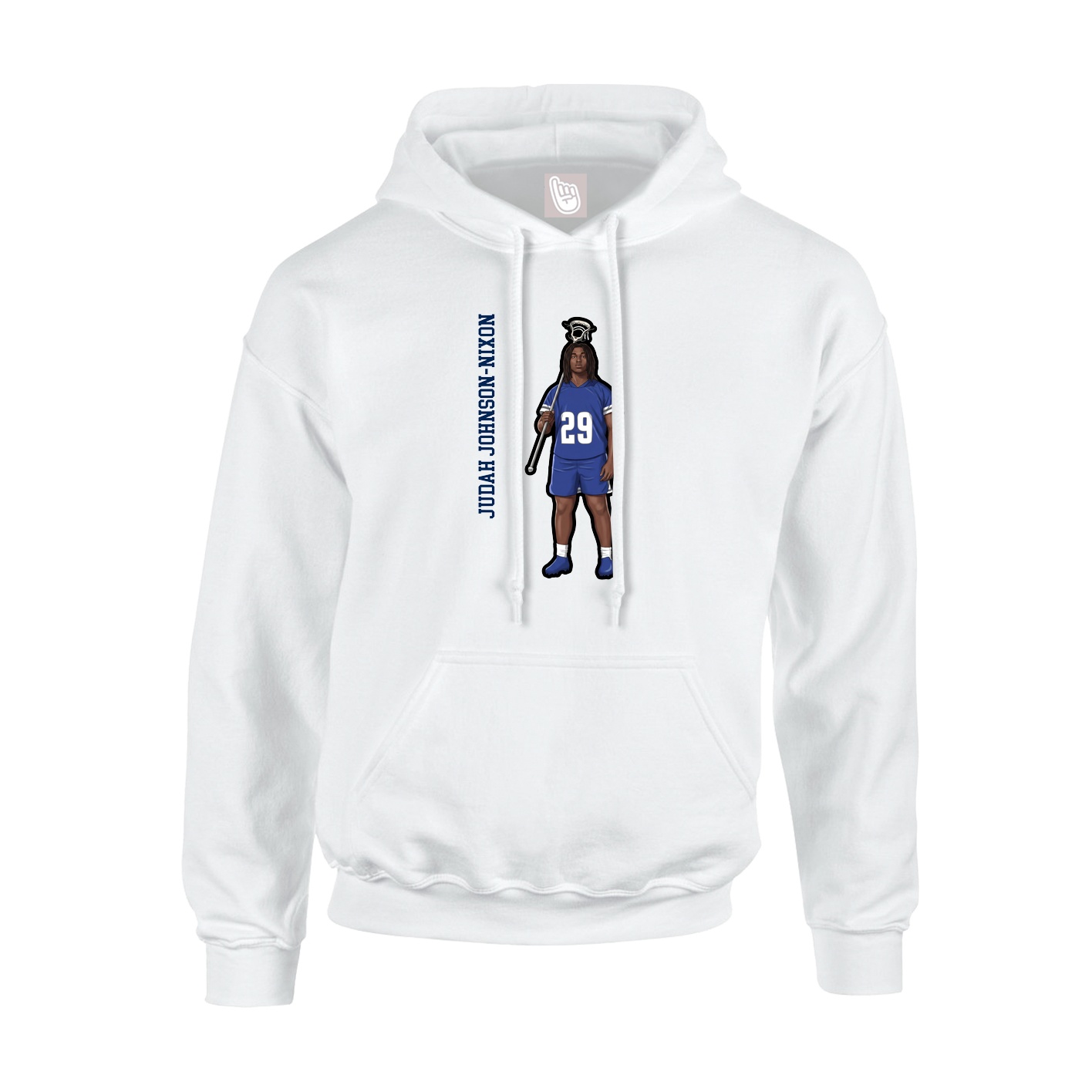 Youth Hoodie — Name Vertical in White