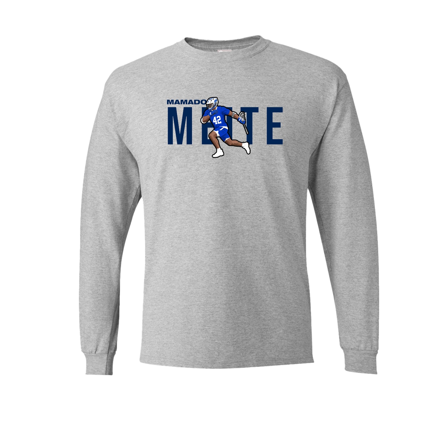 Long Sleeve Tee — Player Name in Grey