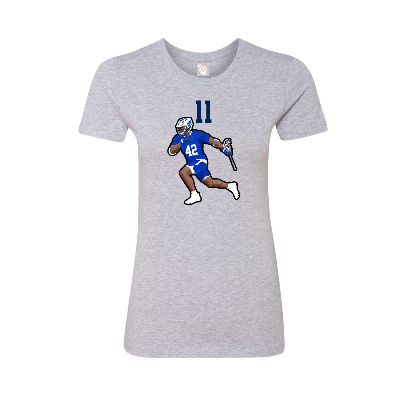 Fitted Women's Tee — Number Top in Grey