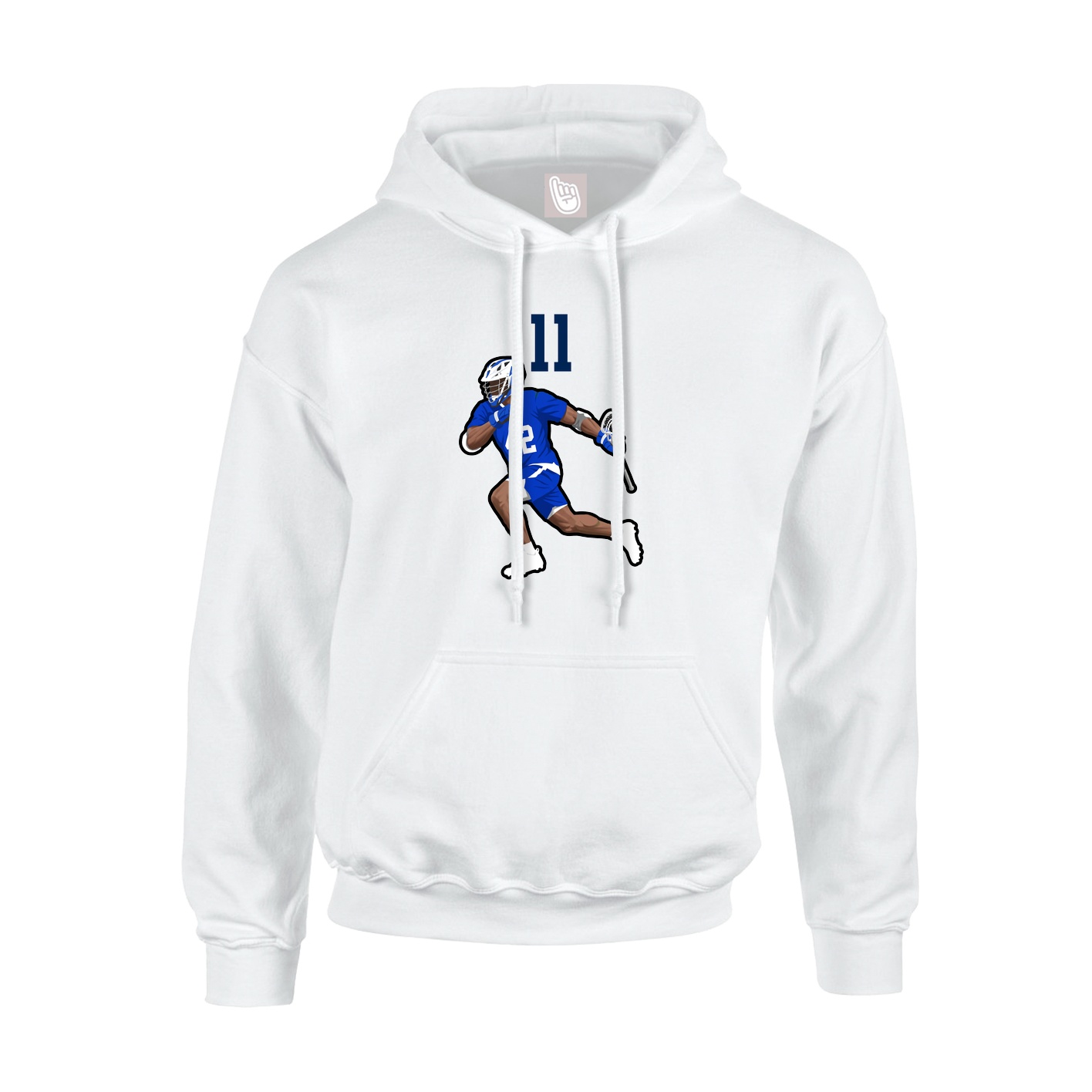 Youth Hoodie — Number Top in White