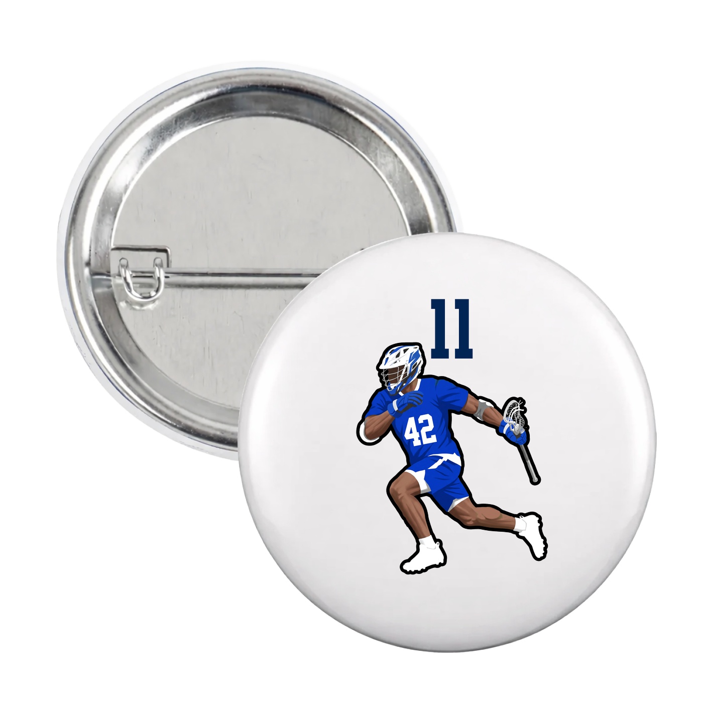 Game Day Button — Number Top in White