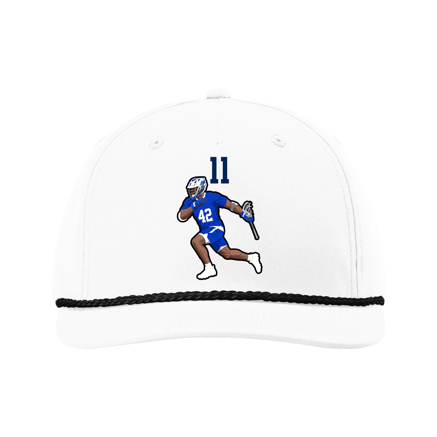 Five-Panel Classic Rope Cap — Number Top in White