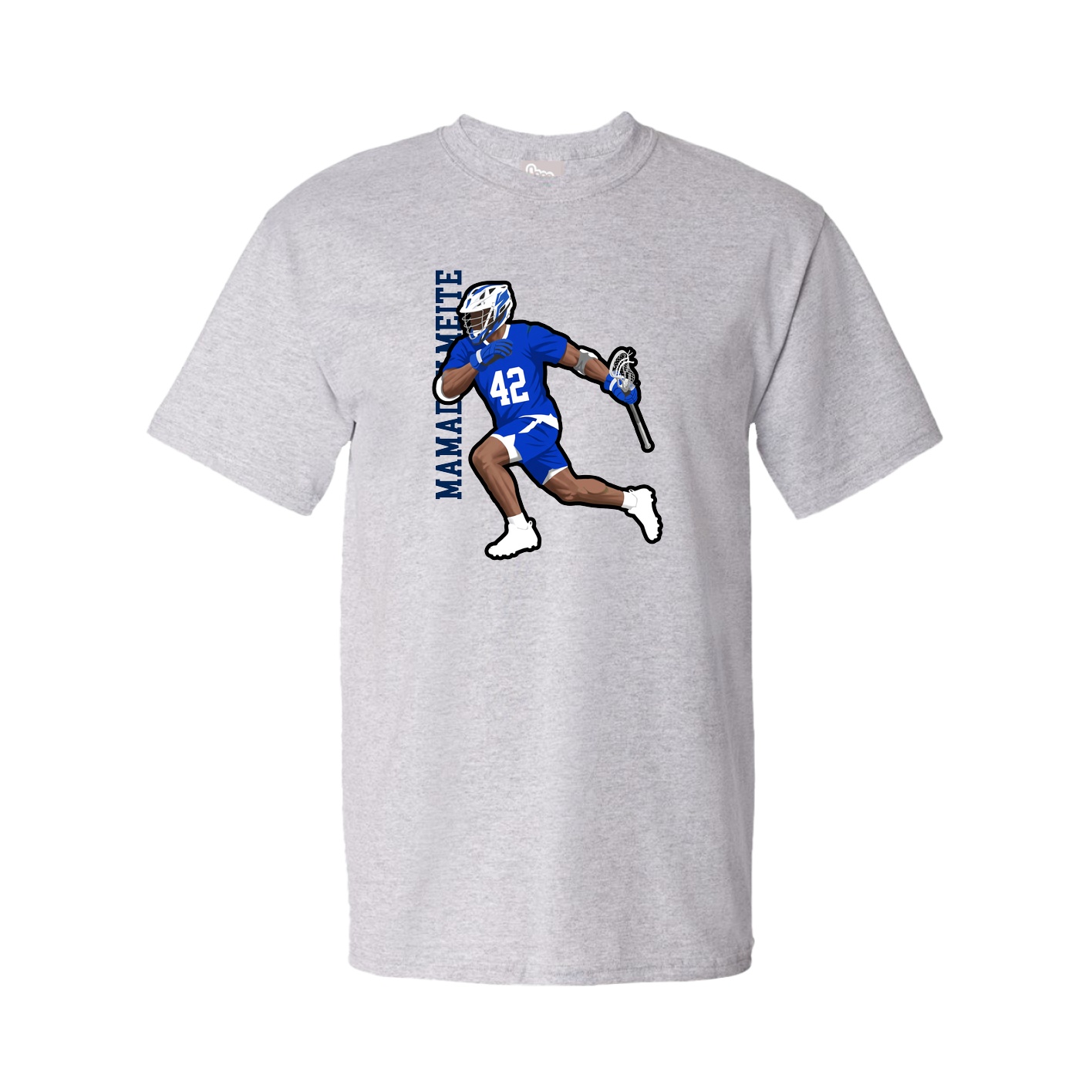 Tee — Name Vertical in Grey