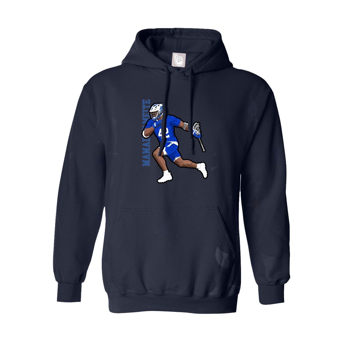 Youth Hoodie — Name Vertical in Navy
