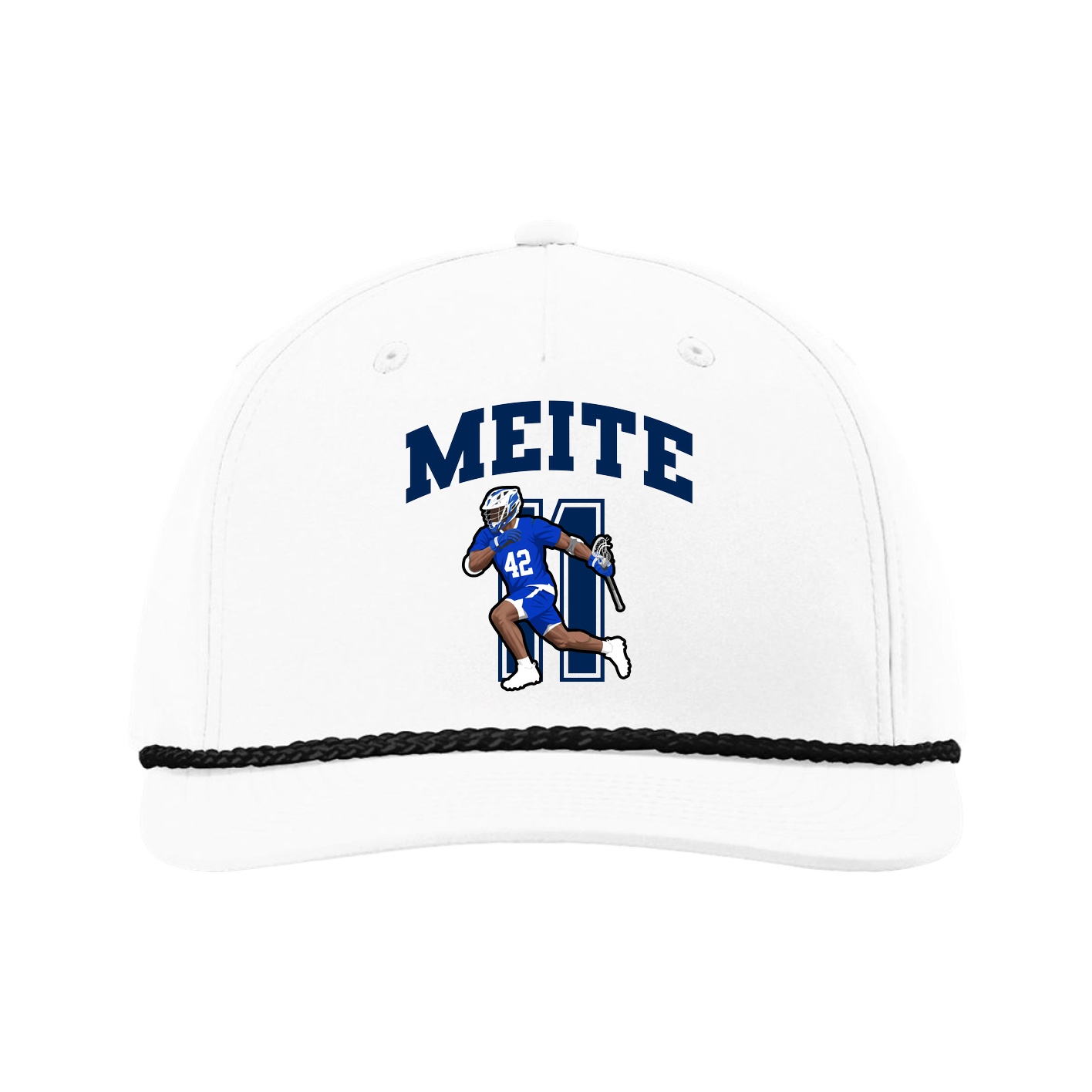 Five-Panel Classic Rope Cap — Number in White
