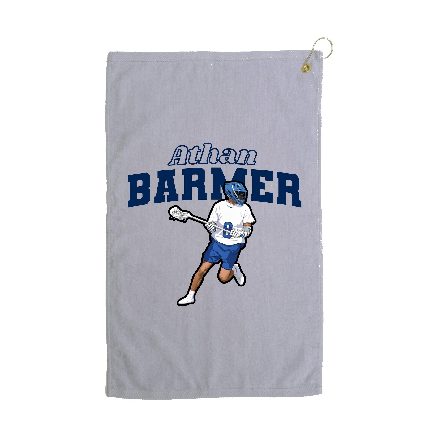 Golf Towel — Name Arch in Grey