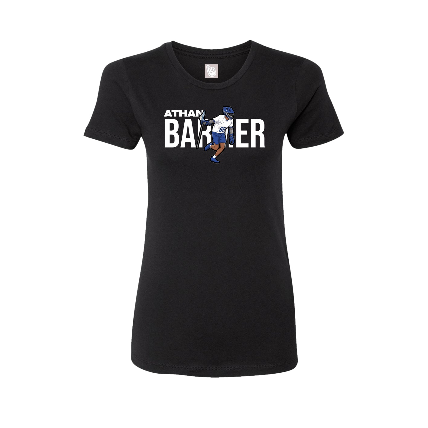 Fitted Women's Tee — Player Name in Black