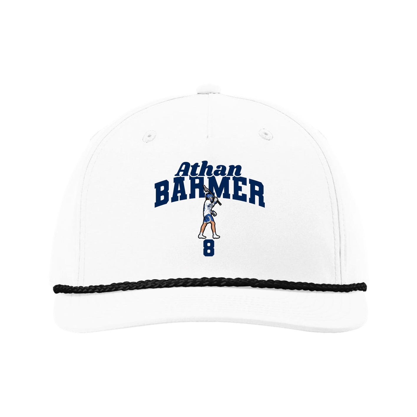 Five-Panel Classic Rope Cap — Signature Arch in White