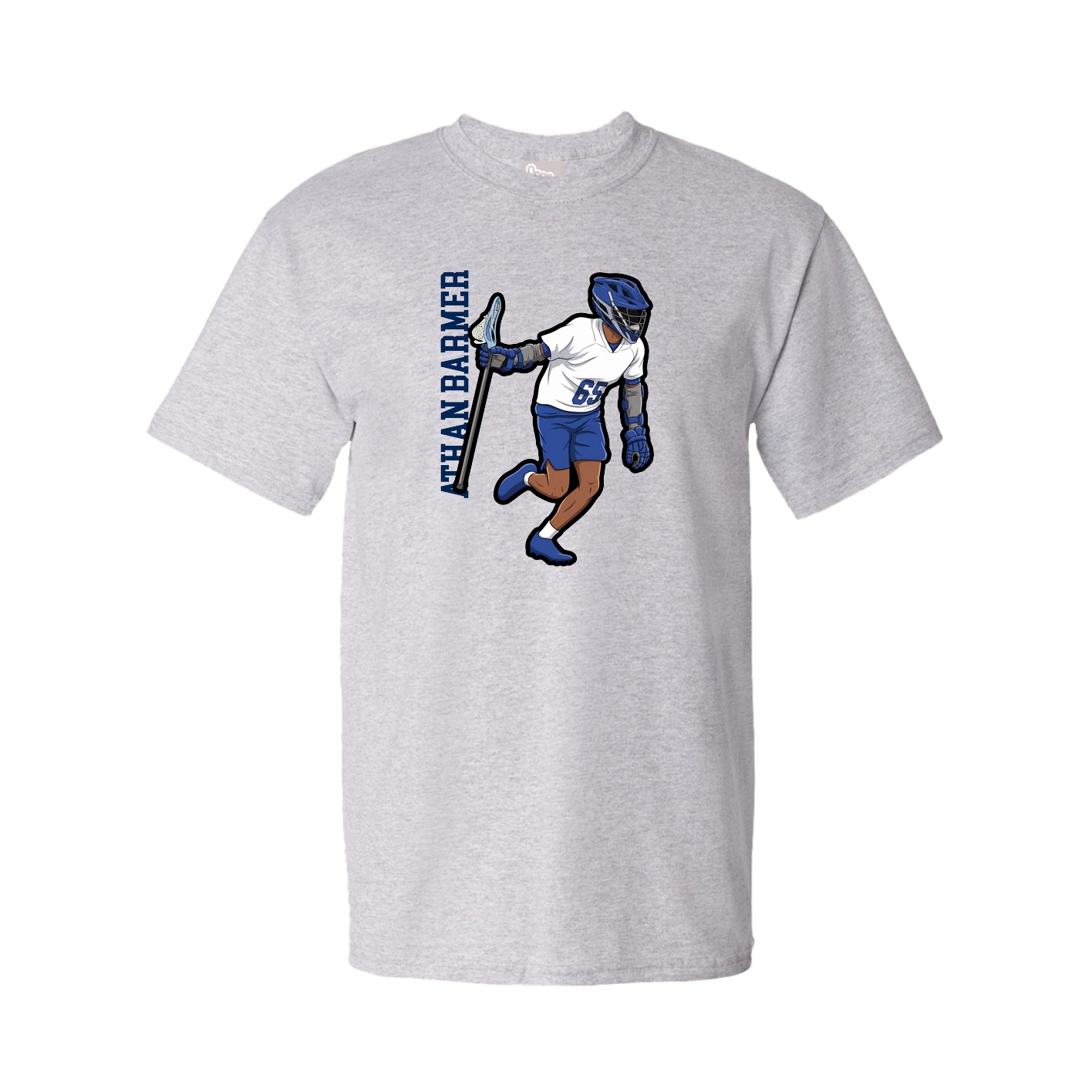 Youth Tee — Name Vertical in Grey