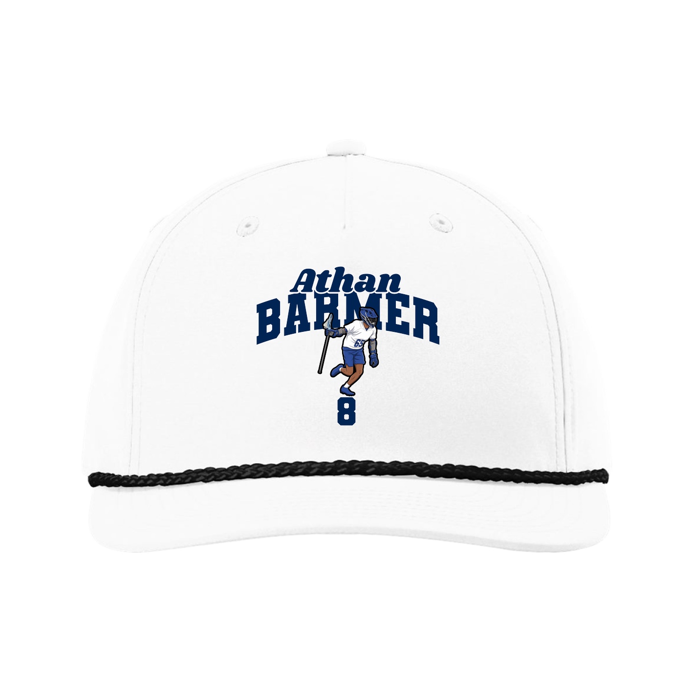 Five-Panel Classic Rope Cap — Signature Arch in White