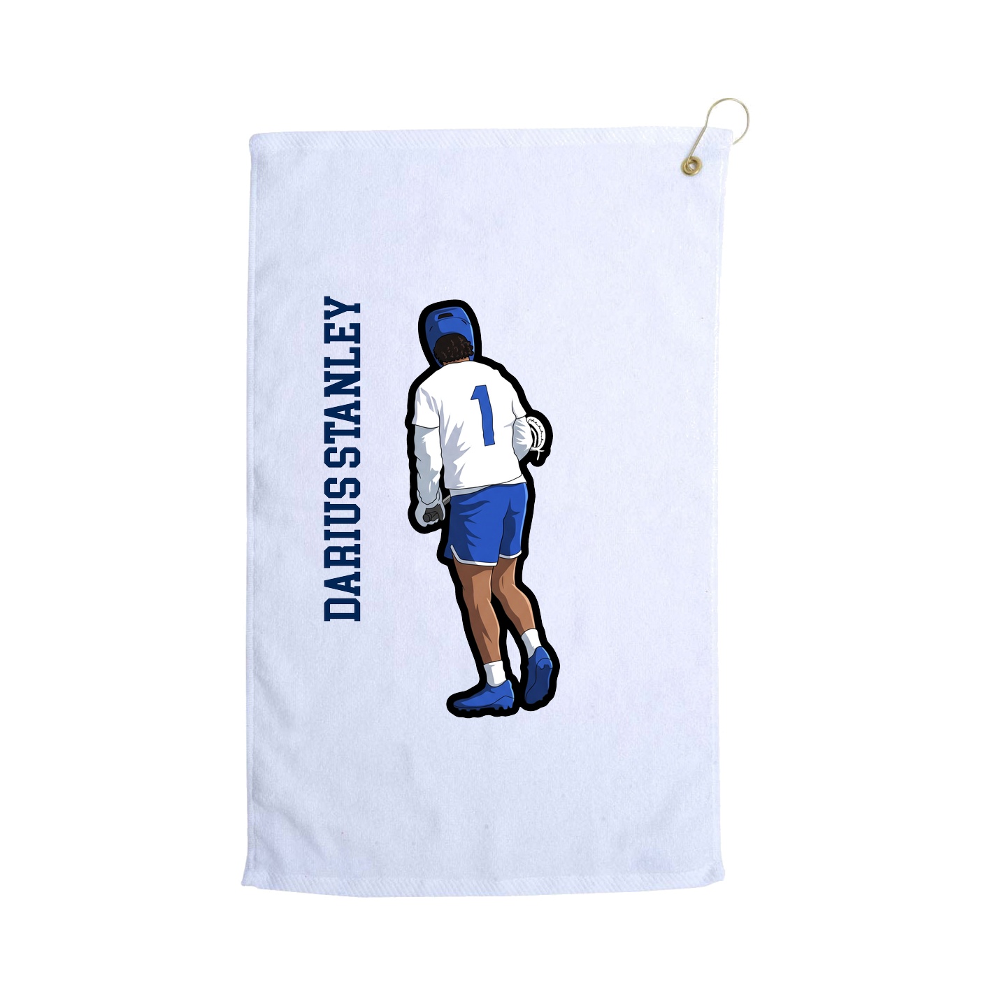 Golf Towel — Name Vertical in White
