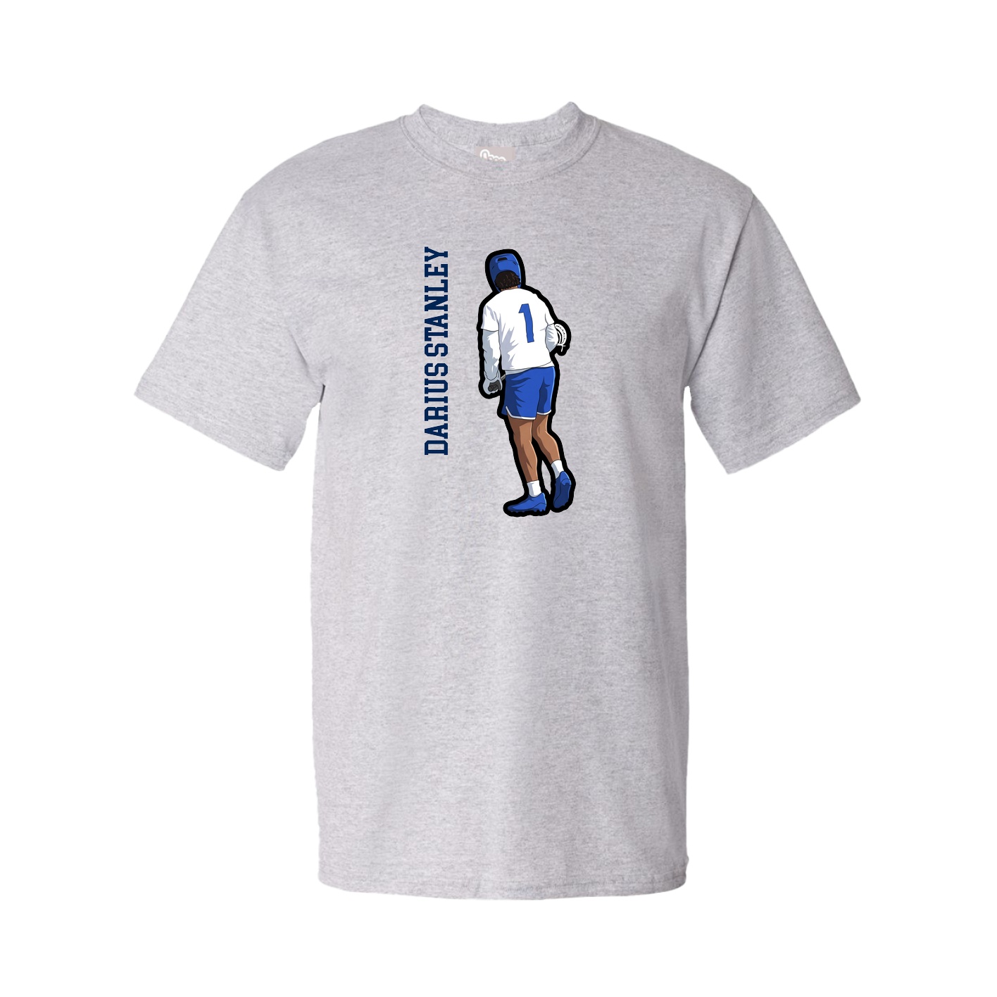 Youth Tee — Name Vertical in Grey