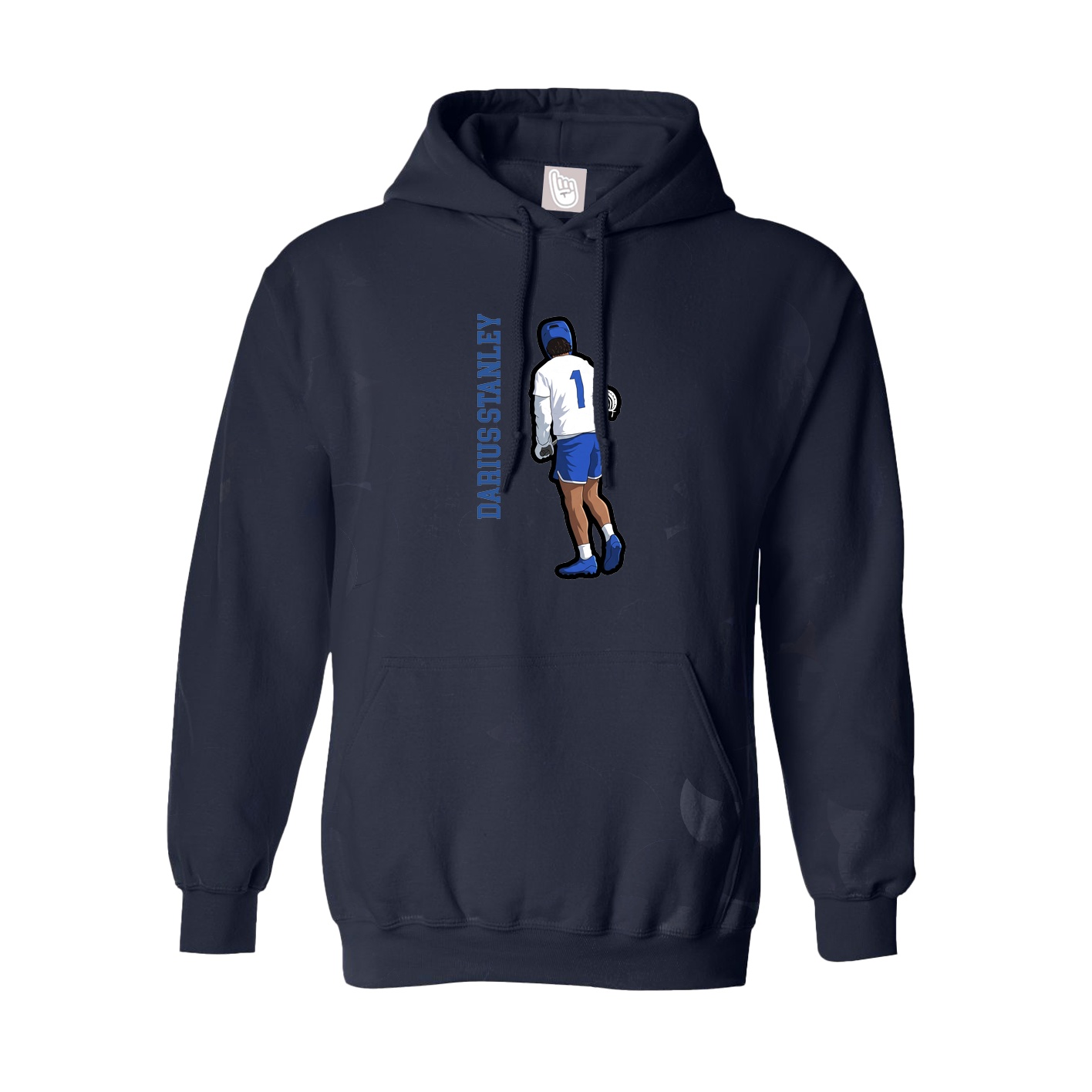 Hoodie — Name Vertical in Navy