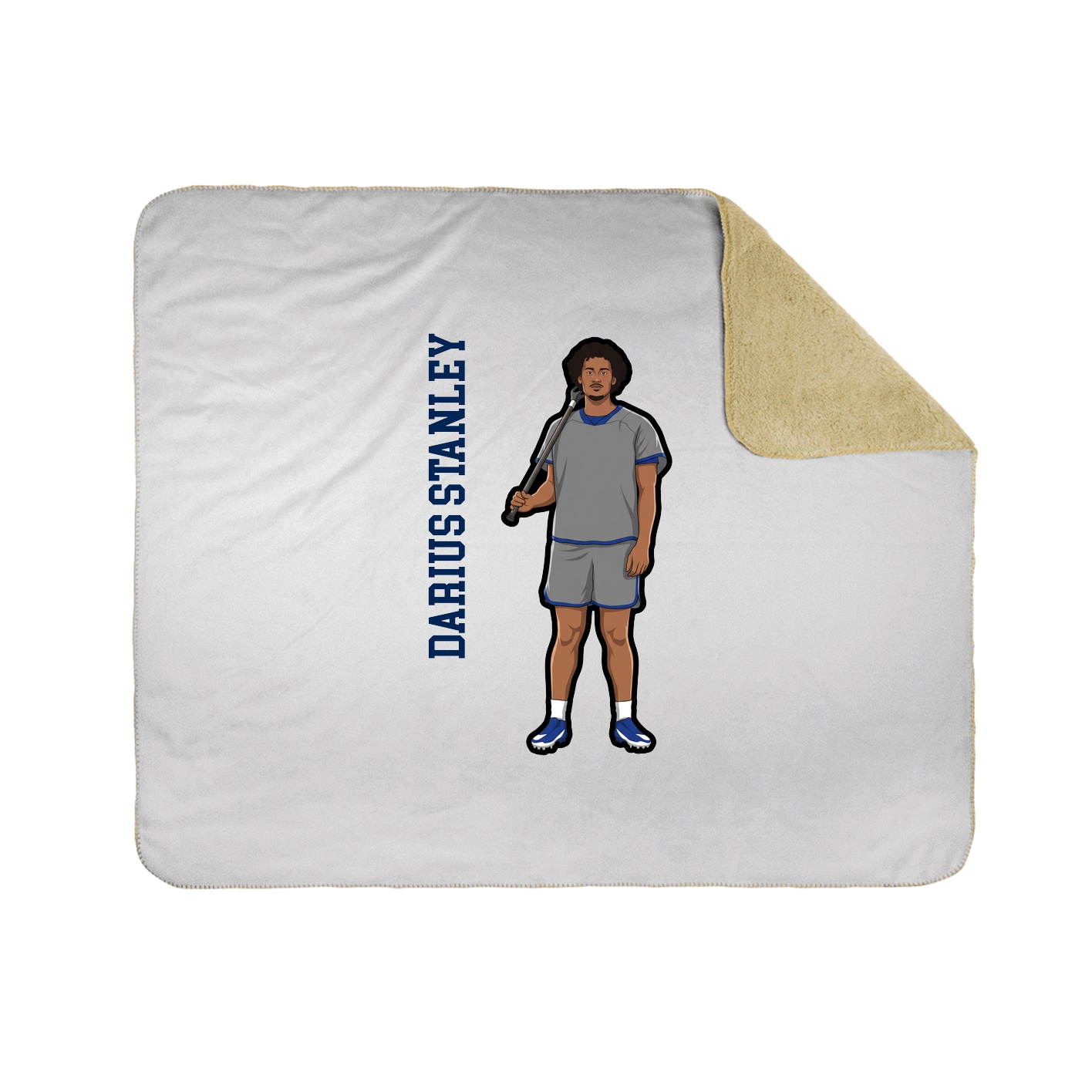 Throw Blanket — Name Vertical in White