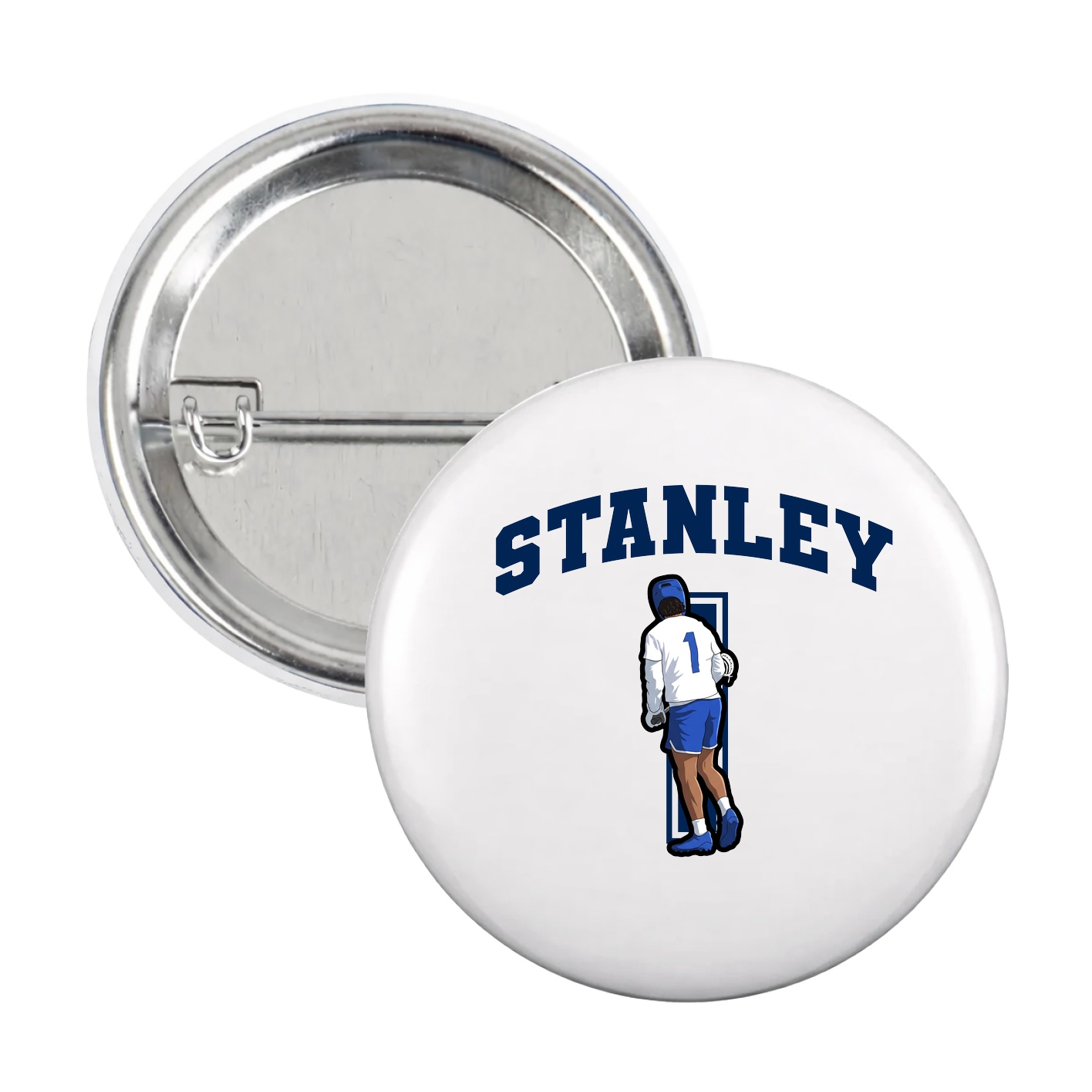 Game Day Button — Number in White