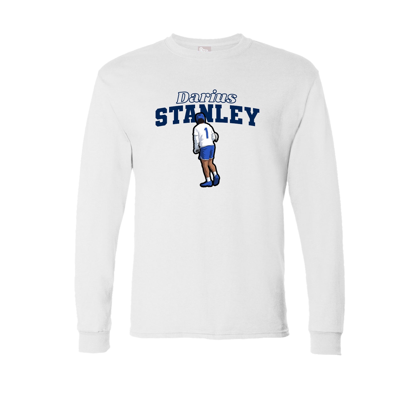 Long Sleeve Tee — Name Arch in White