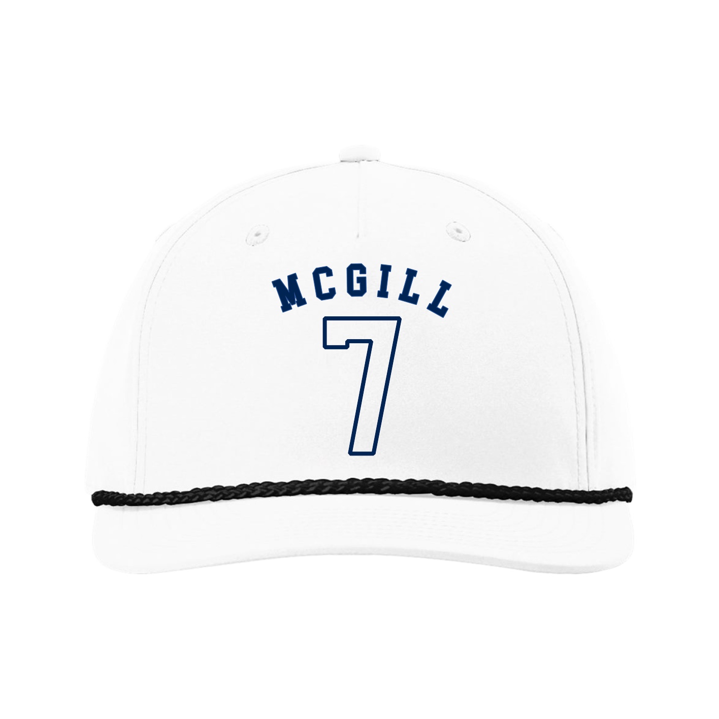 Five-Panel Classic Rope Cap — Shirsey Arch in White