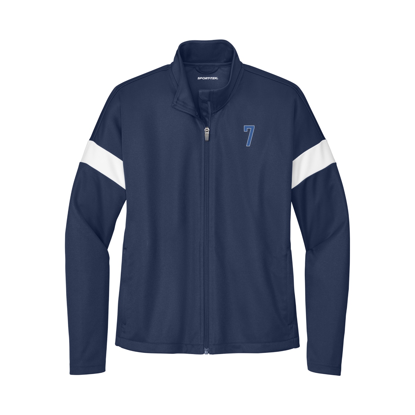 Womens Team Travel Full-Zip Jacket — Front Shirsy in Navy/White