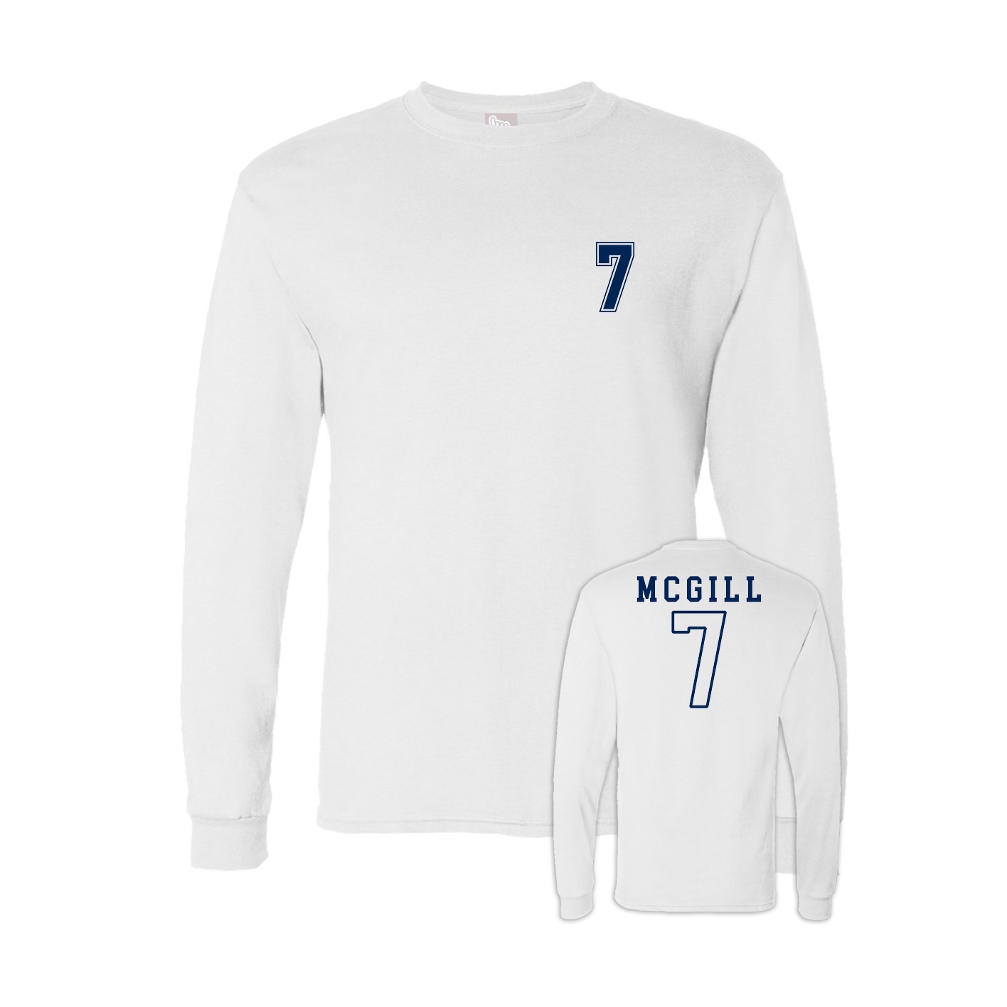 Long Sleeve Tee — Chest Back in White