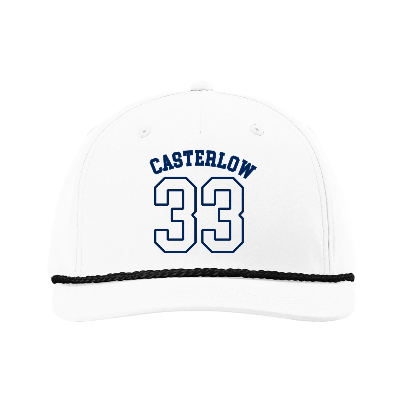 Five-Panel Classic Rope Cap — Shirsey Arch in White