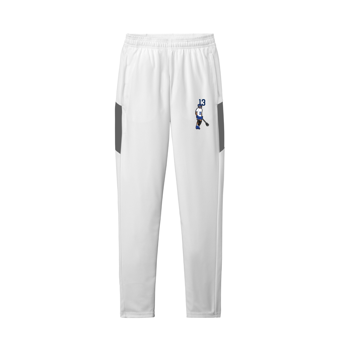 Team Travel Pant — Number Top in White/Grey