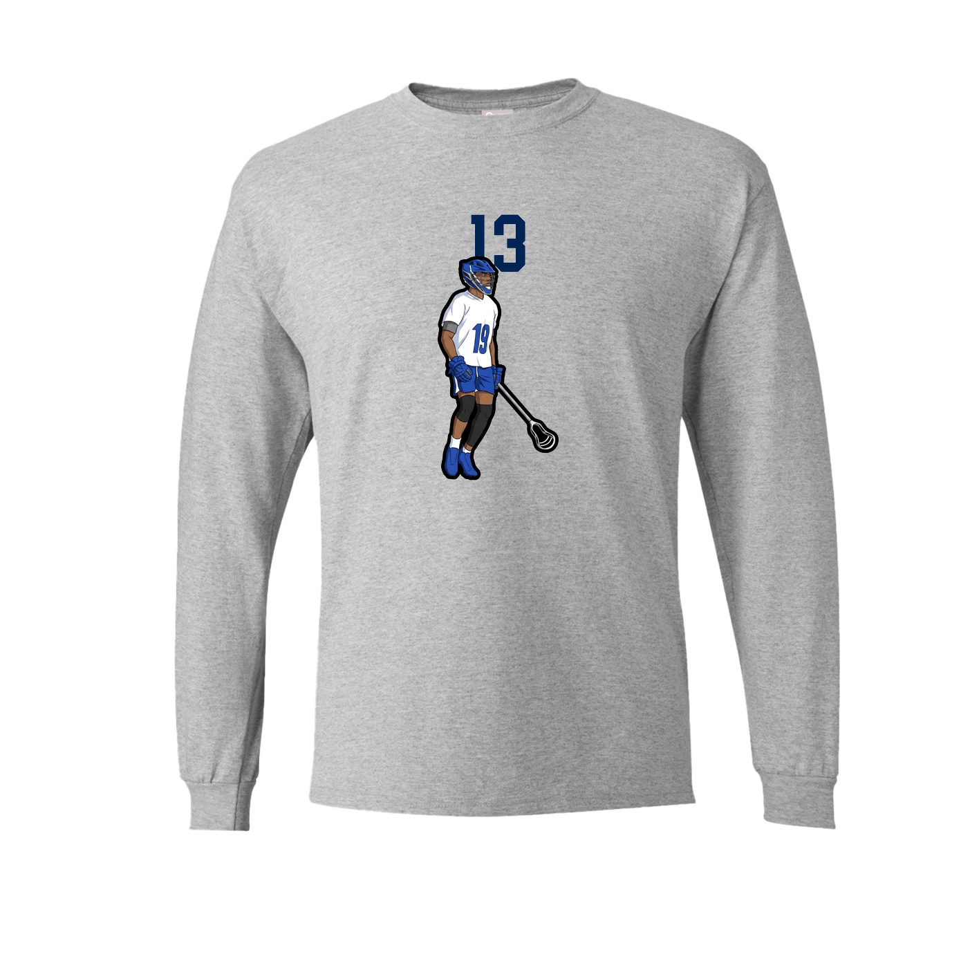 Long Sleeve Tee — Number Top in Grey