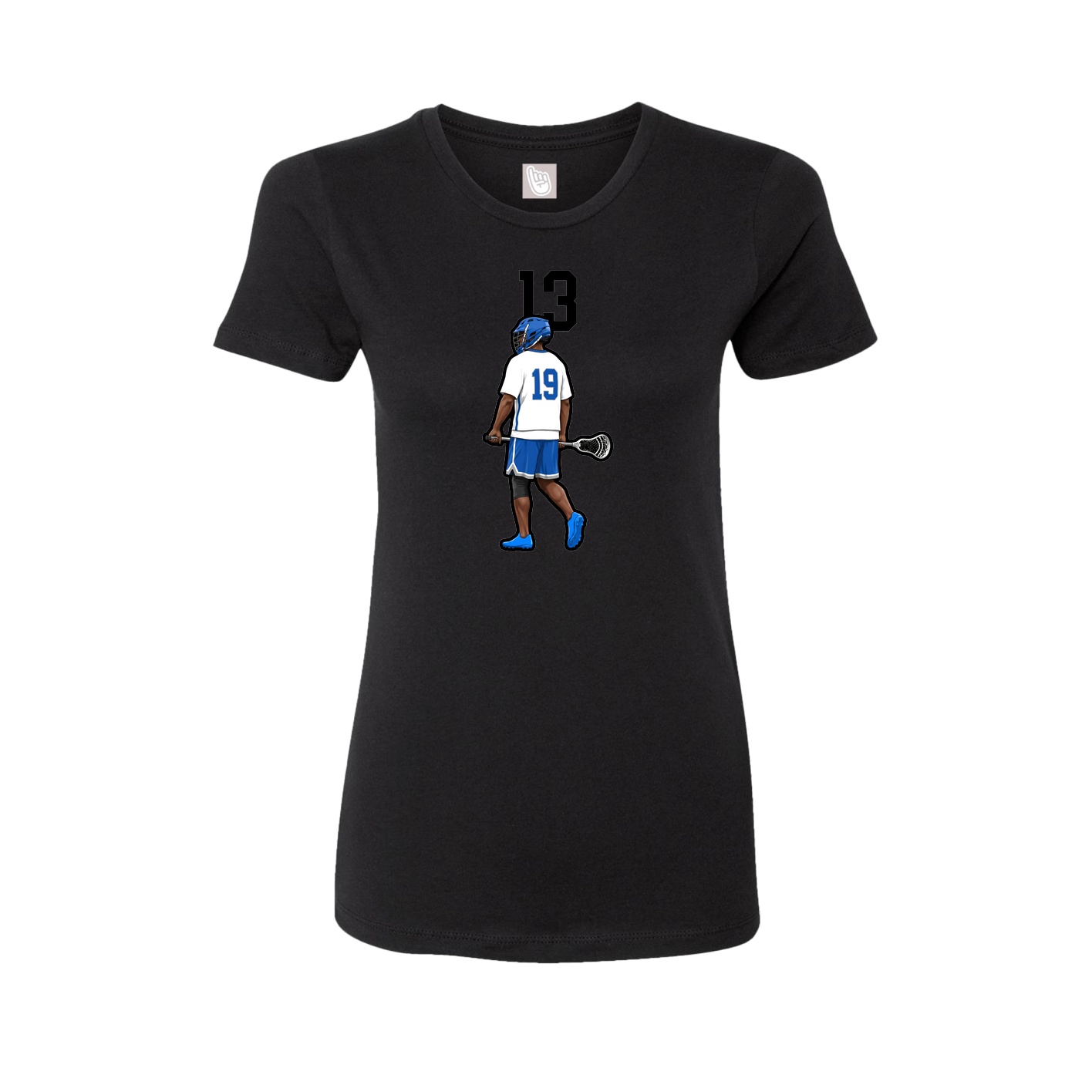 Fitted Women's Tee — Number Top in Black