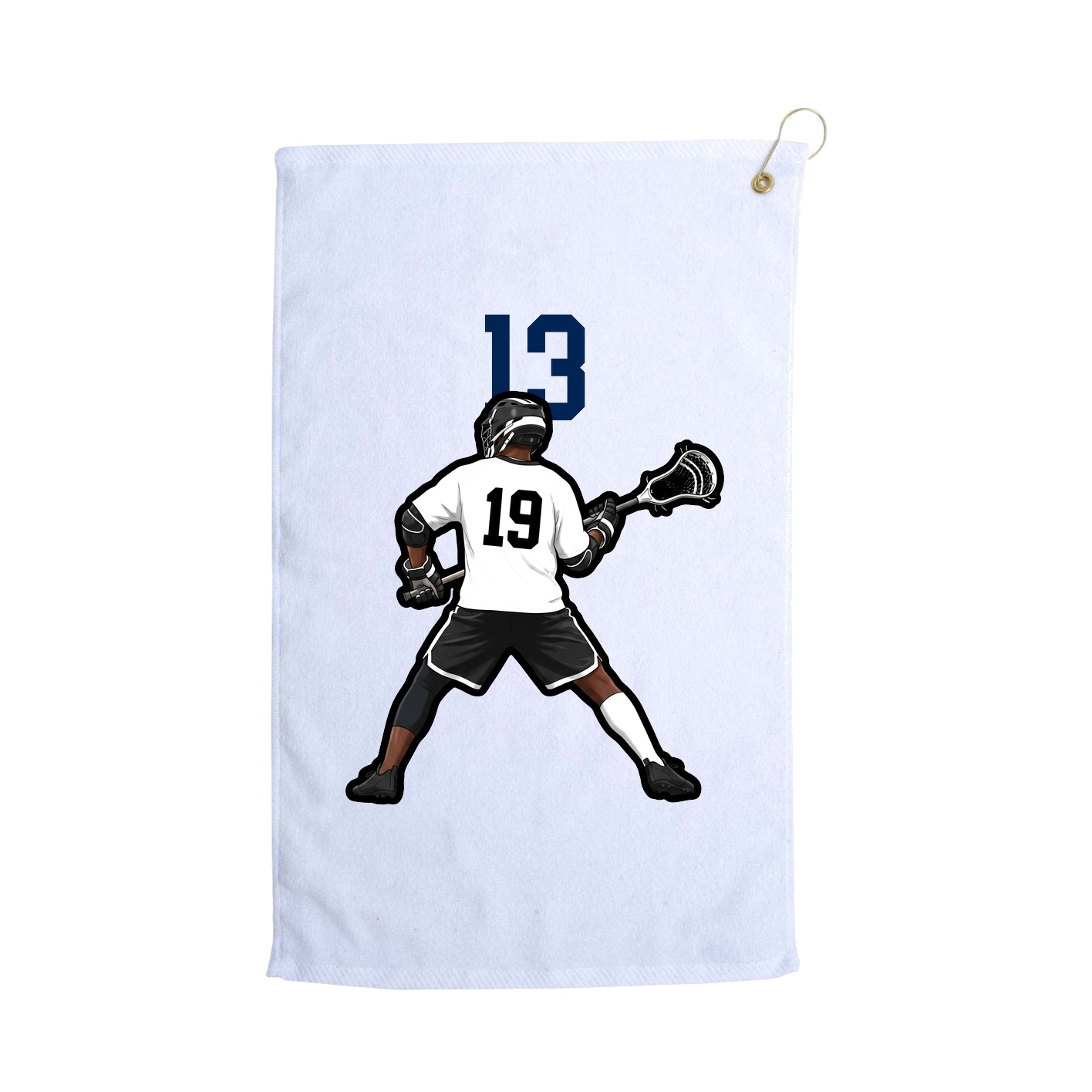 Golf Towel — Number Top in White
